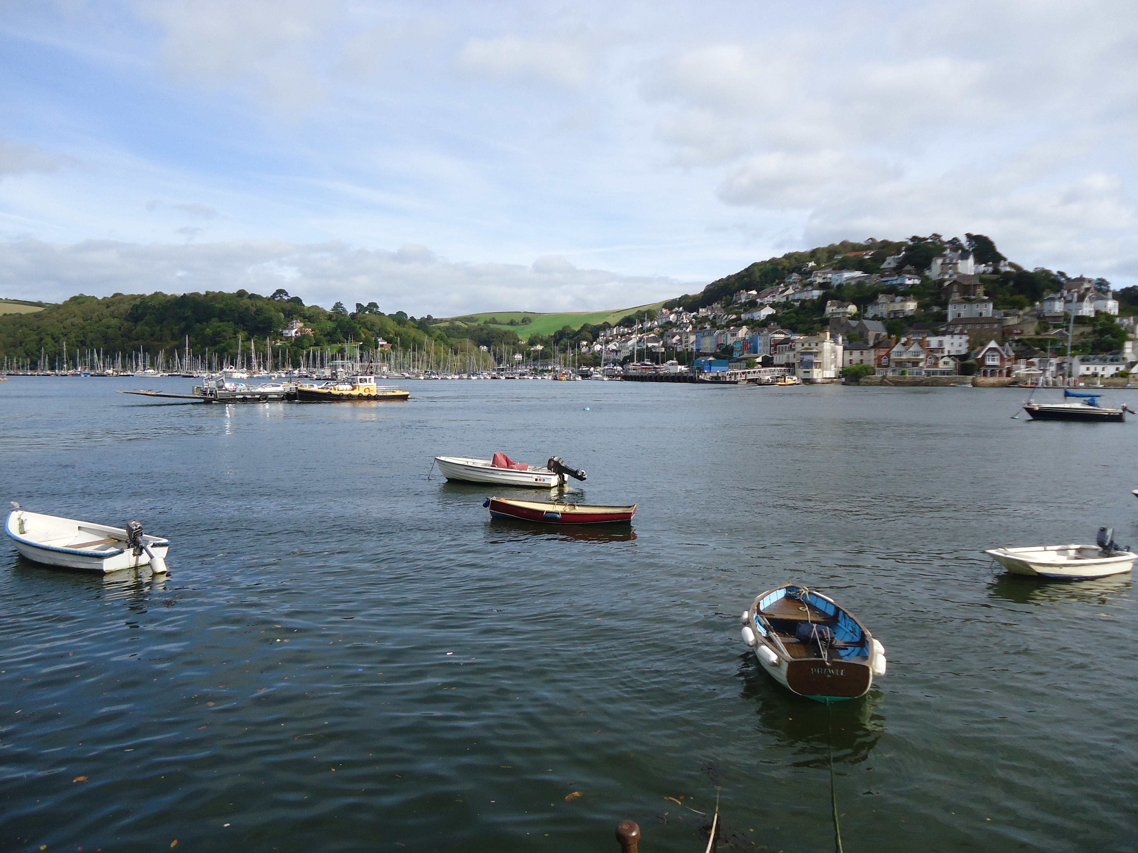 sailing, mountain, day, built structure, mode of transportation, sailboat, england, no people, cloud - sky, scenics - nature, dartmouth, harbour, port, HD Wallpaper