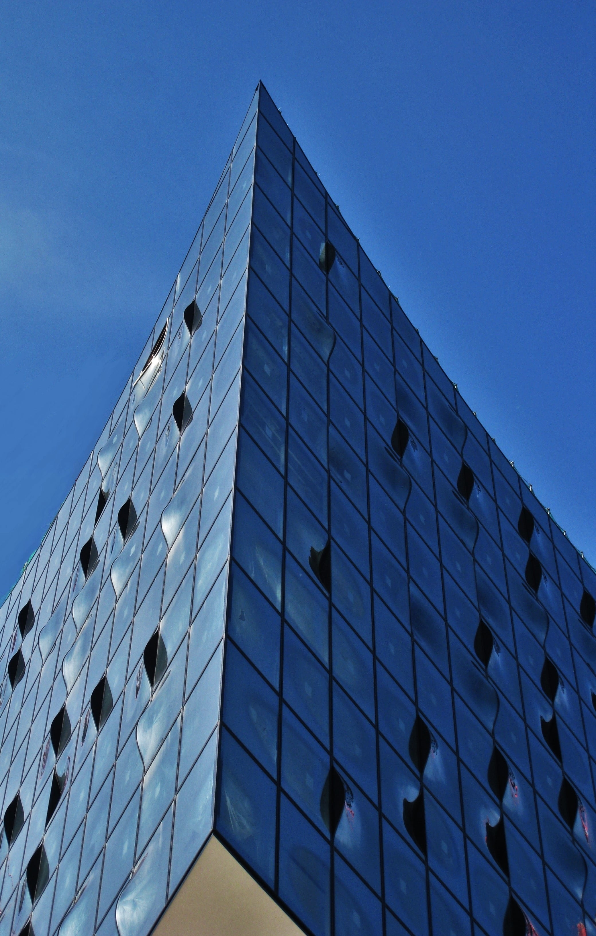 hanseatic city, glass - material, nature, elbphilharmonie partial view, speicherstadt, germany, day, office, outdoors, no people, building, elbphilharmonie-side-view, Phone HD Wallpaper
