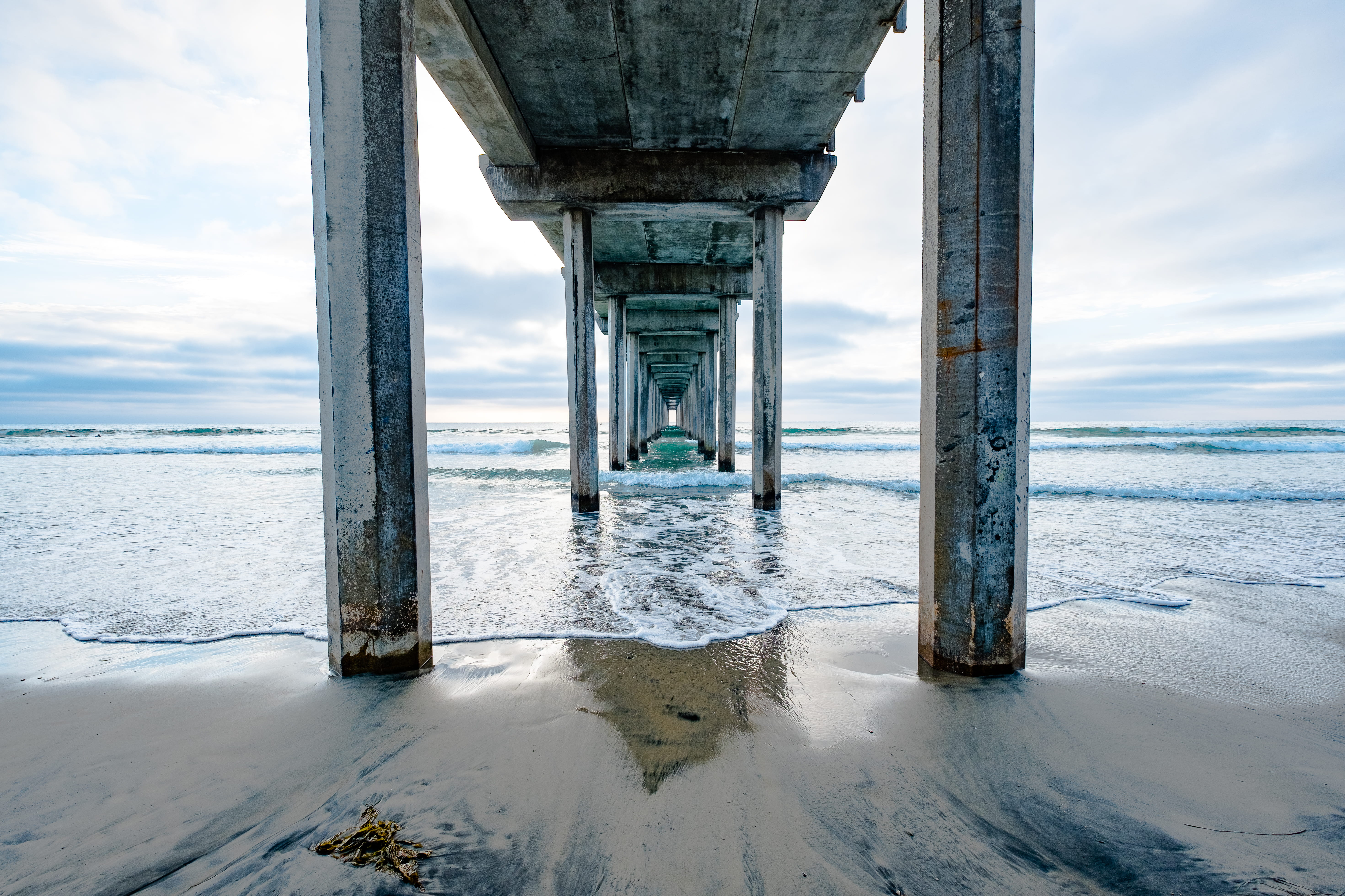 scenics - nature, coast, 5K, beauty in nature, ocean, land, built structure, horizon over water, pier, outdoors, landscape, sky, west coast, architecture, HD Wallpaper