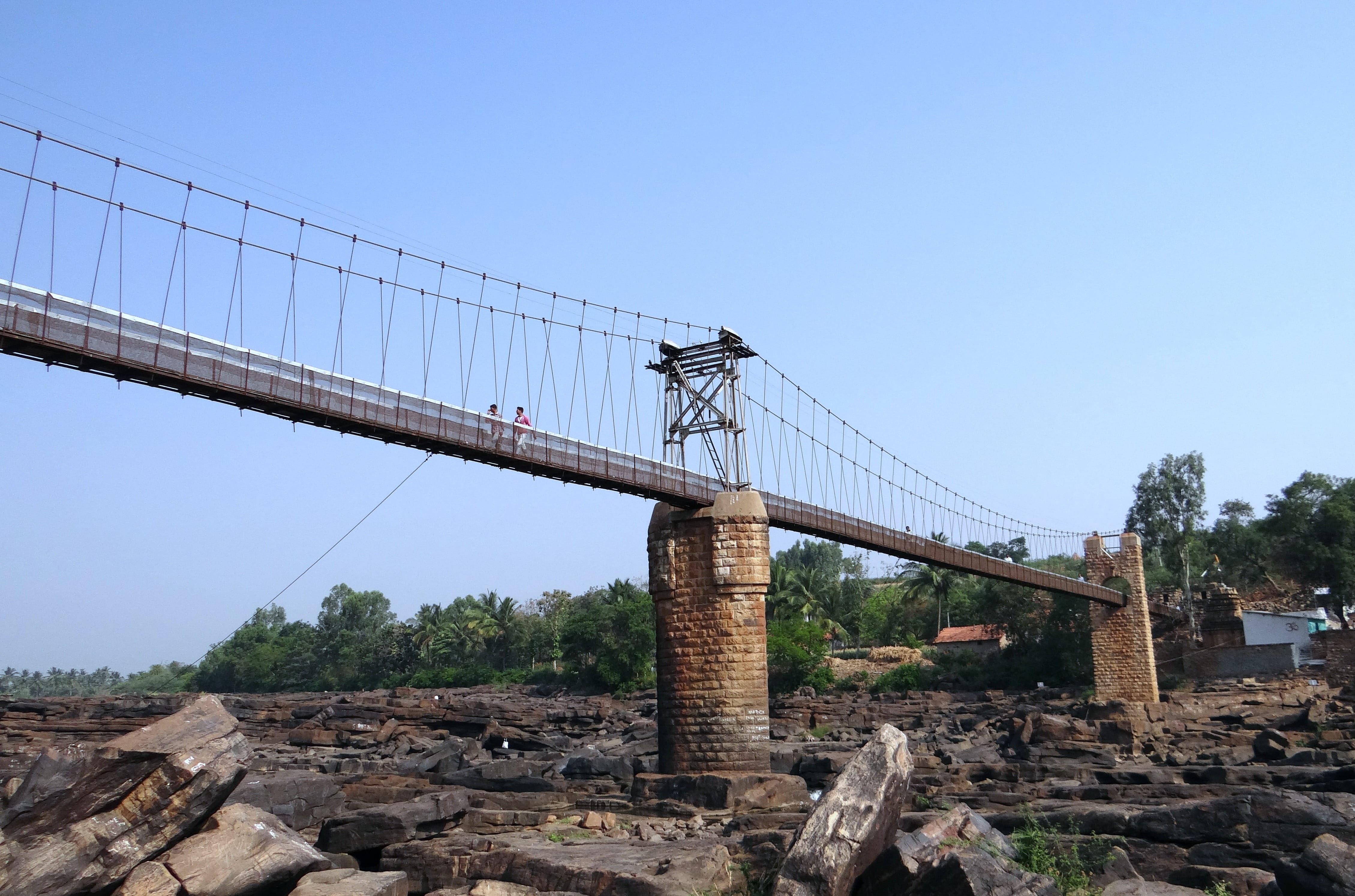 travel Locations, clear sky, ghataprabha river, low angle view, industry, sky, no people, gokak, construction industry, india, pillars, plant, river, architecture, HD Wallpaper