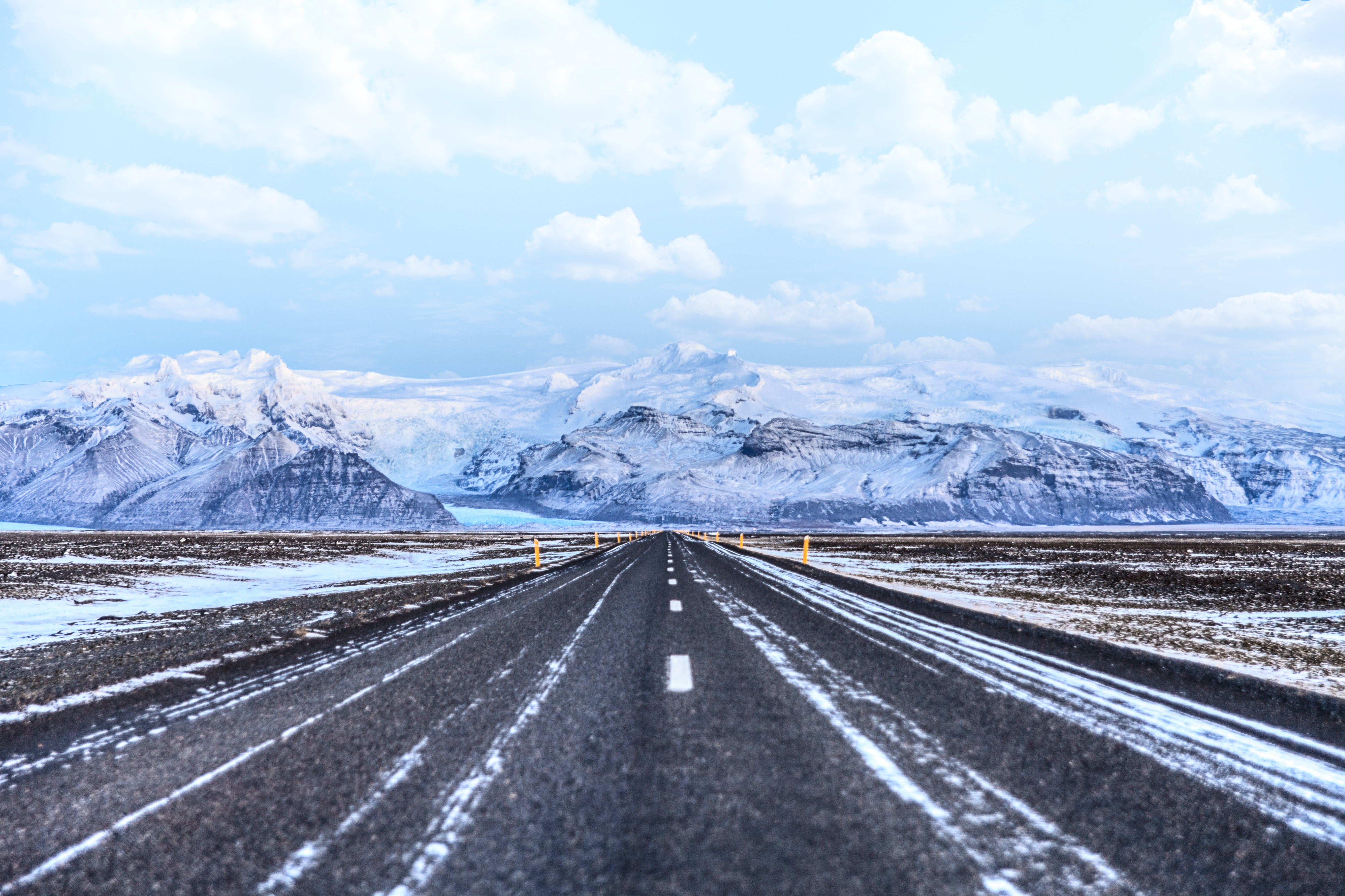 snowy, muro, Islandia, snow, Iceland, nature, travel, asphalt, black road, snowy mountain, outdoors, Un, winter, black, mountain, en, 5K, road, near, transportation, HD Wallpaper