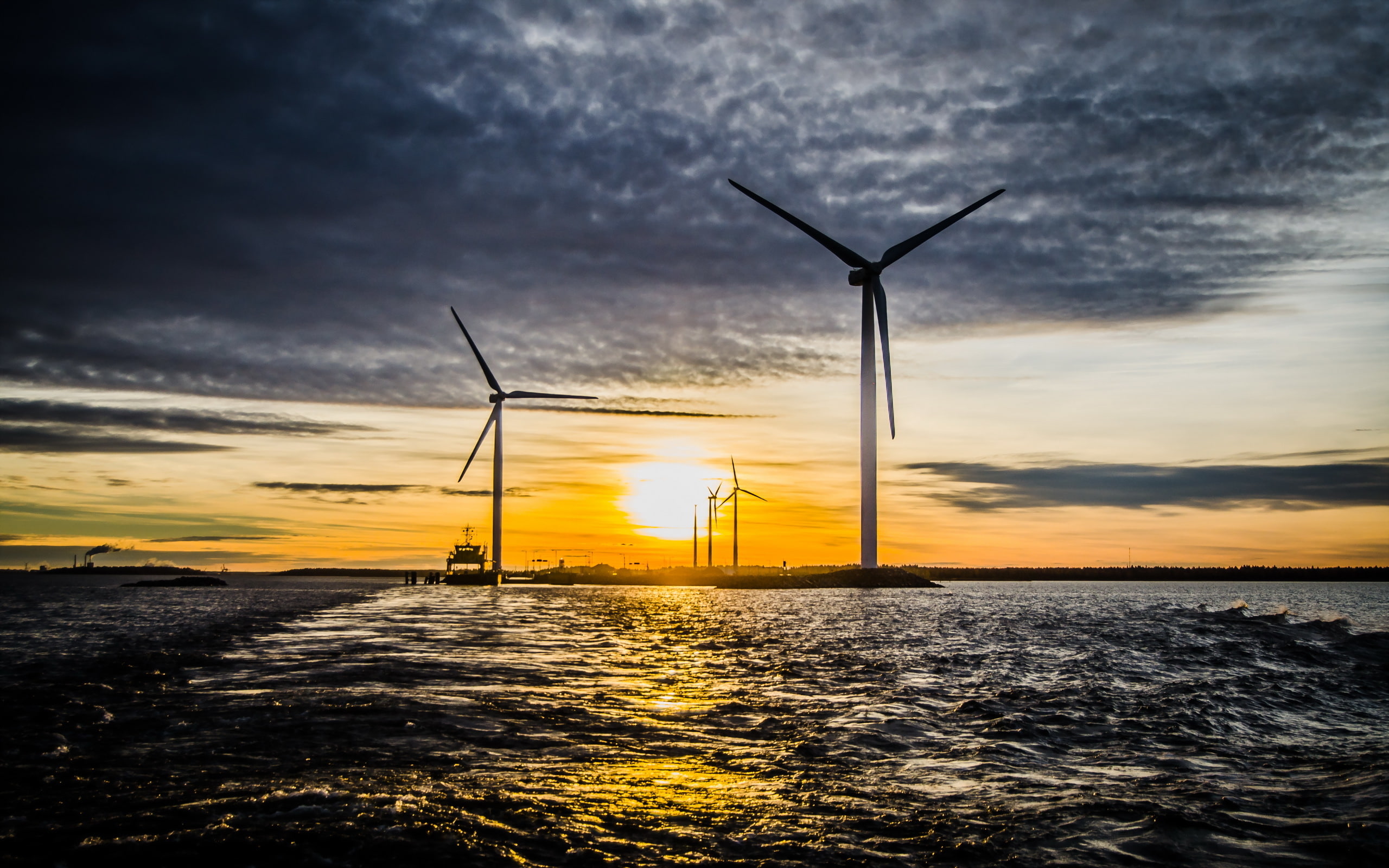 Finland, Oulunsalo, on the Ferry to Hailuoto, Dawn over Oulunsalo, 2K, Oulu, HD Wallpaper
