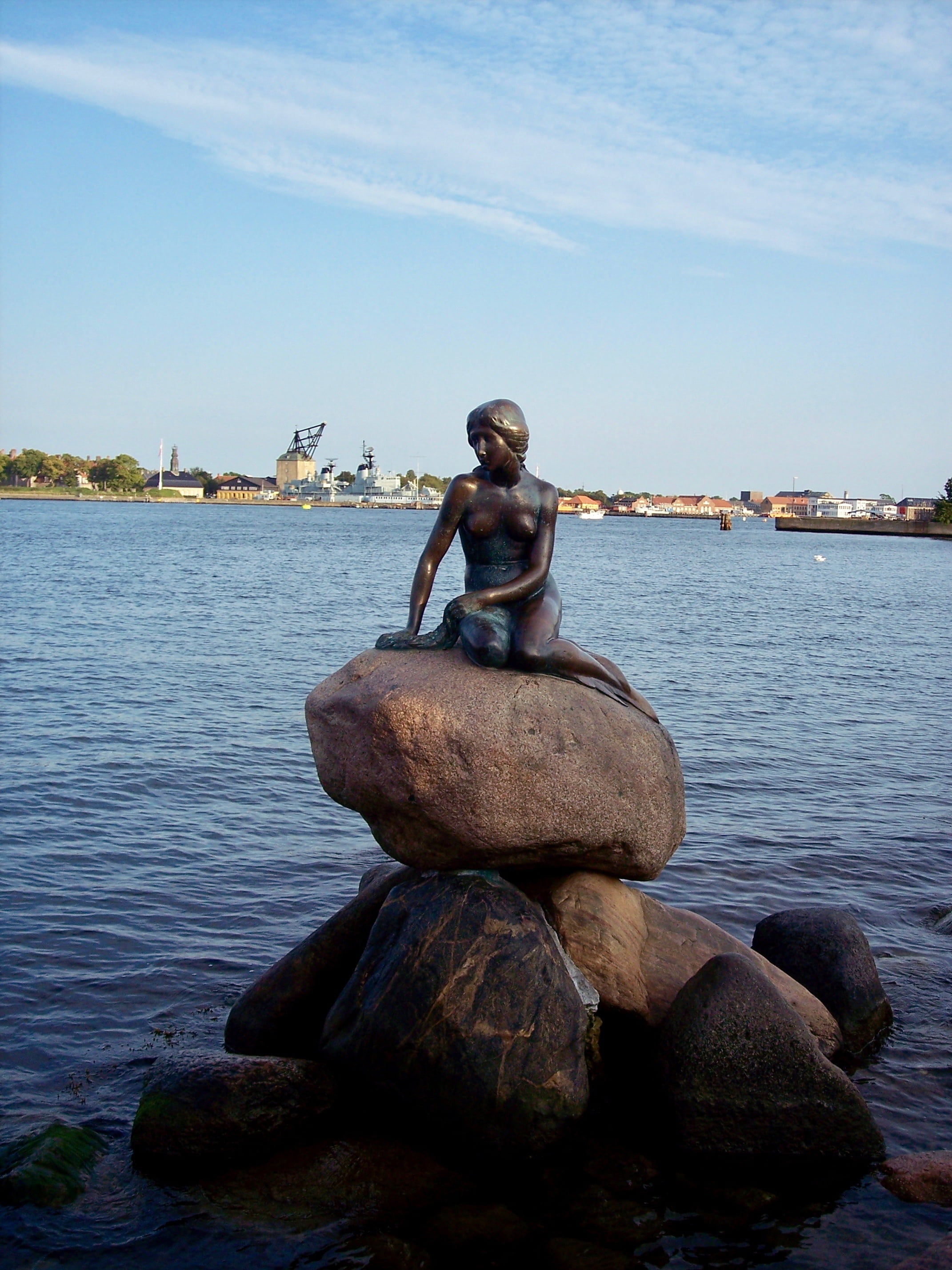rock - object, denmark, 2K, day, rock, creativity, outdoors, stack, sea, religion, no people, spirituality, little mermaid, tourist attraction, solid, Phone HD Wallpaper