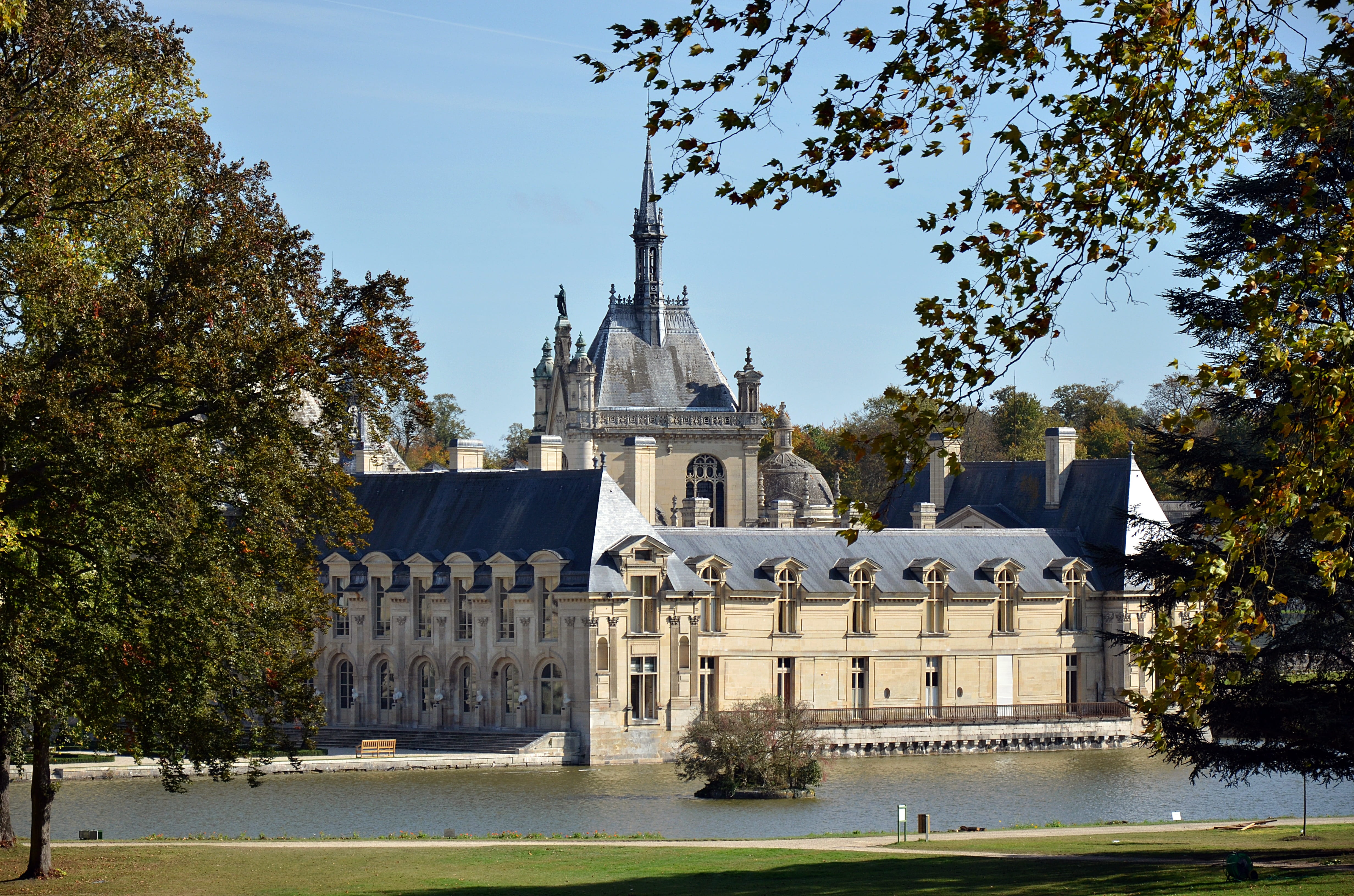 architecture, built structure, history, nature, government, travel, travel destinations, renaissance, outdoors, pond, the past, castle of chantilly, tree, HD Wallpaper