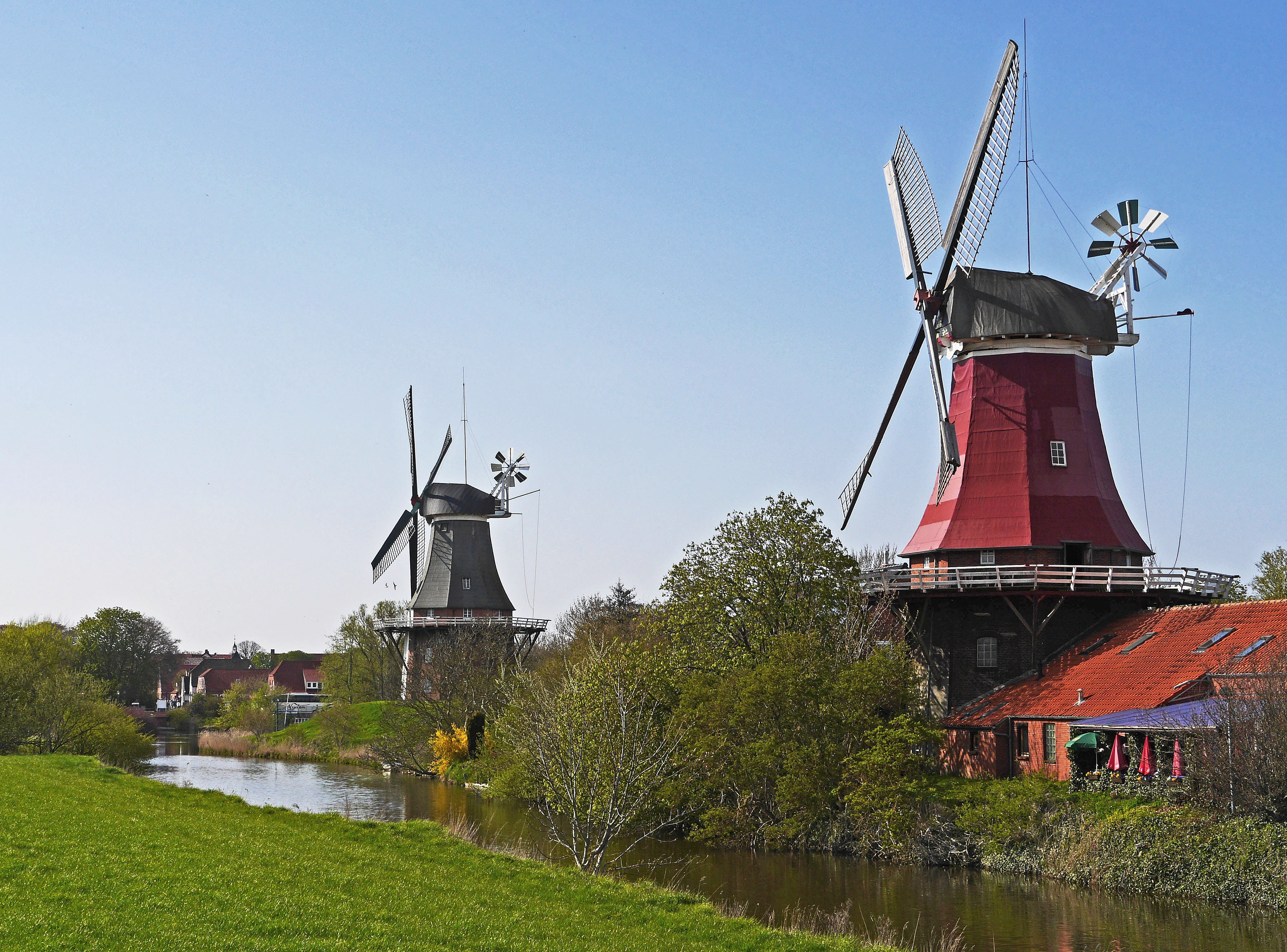 outdoors, canal, bez, alternative energy, plant, greetsiel, fuel and power generation, historically, traditional windmill, water, east frisia, sea, no people, HD Wallpaper