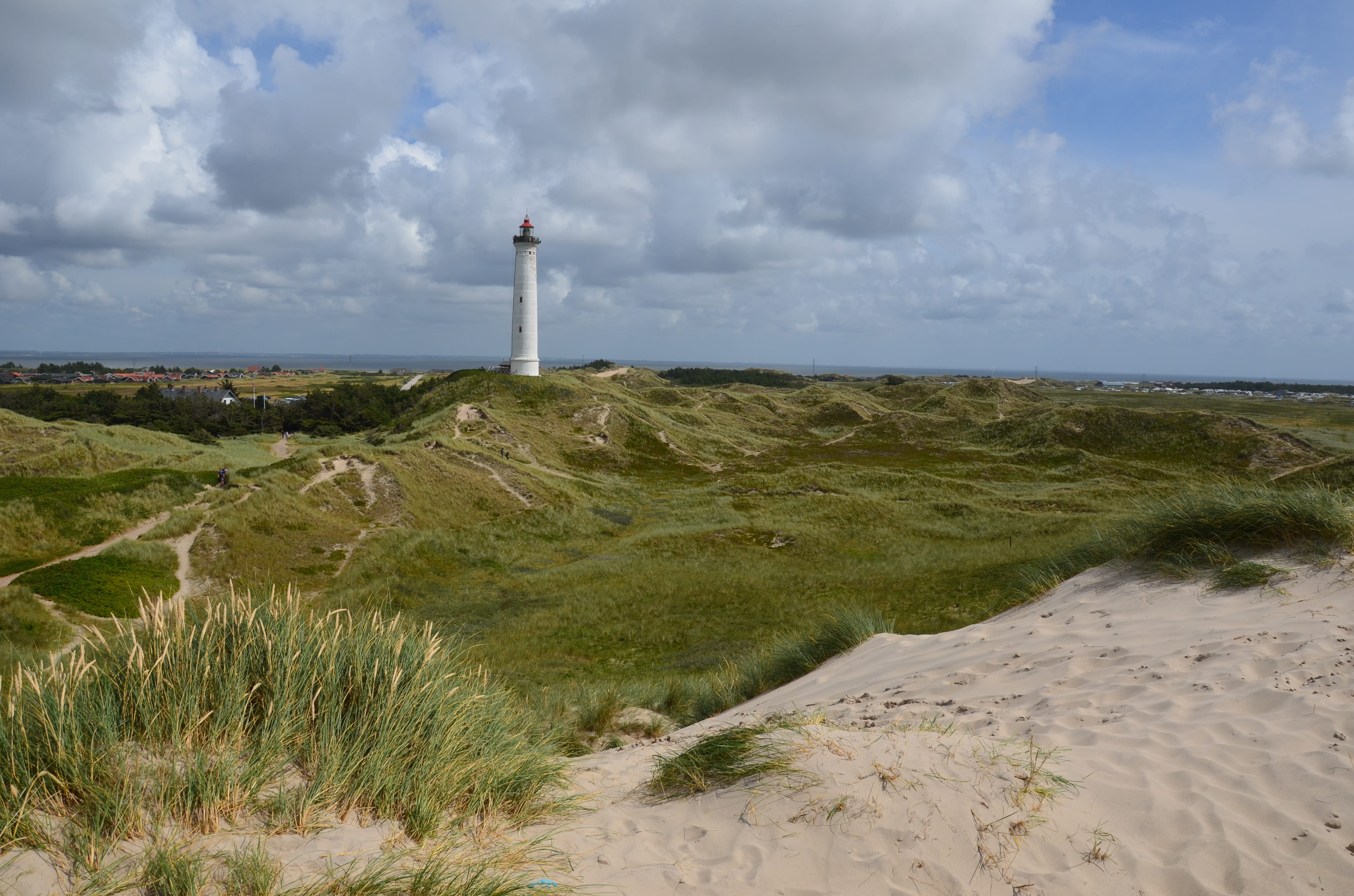 building exterior, no people, north sea, lighthouse, jutland, plant, beach, 4K, beauty in nature, nature, north, built structure, coast, holiday, security, HD Wallpaper