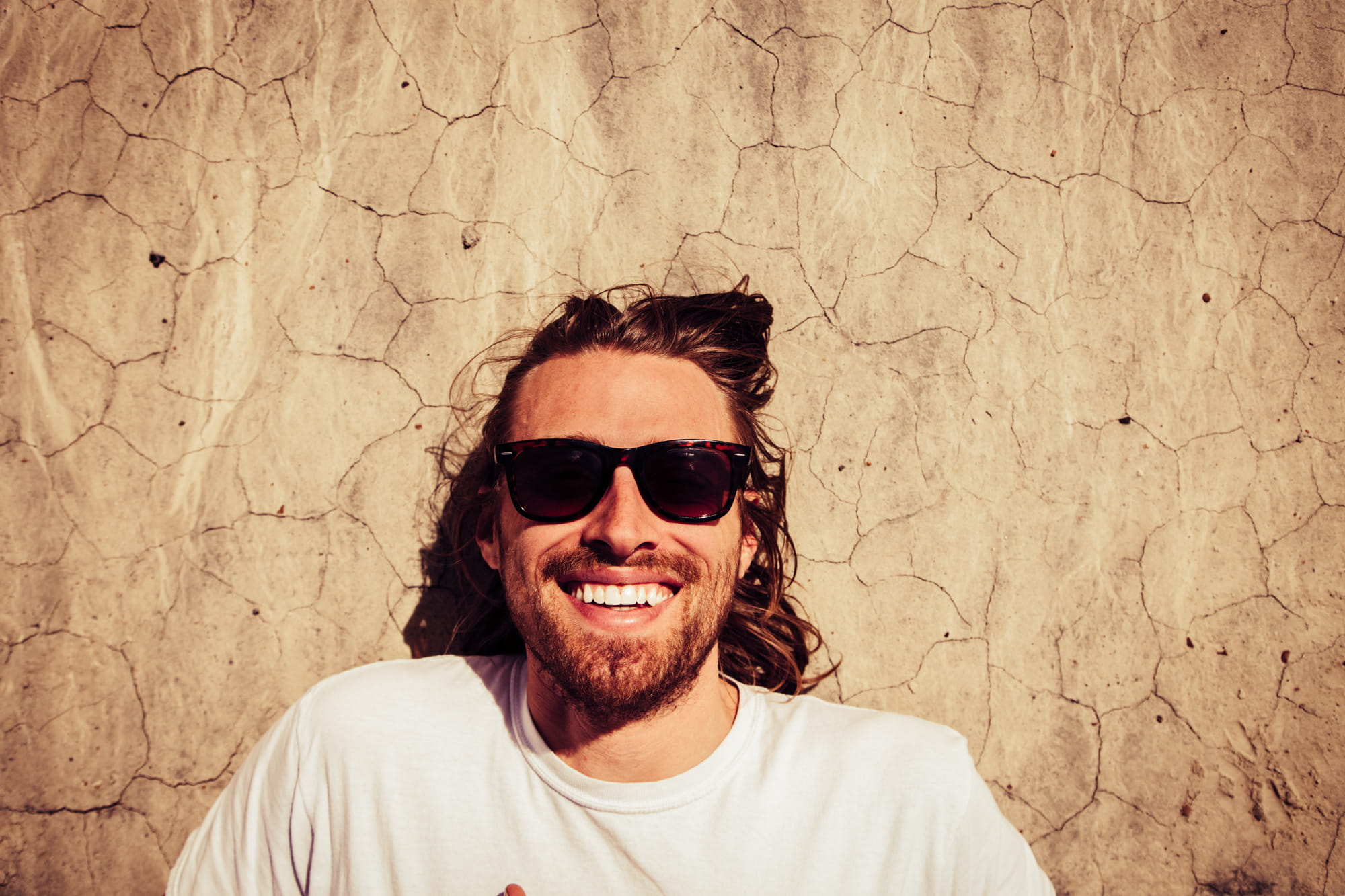 daytime, wearing, beard, ground, beside, man, mustache, white, young, soil, neck, day, desert, landscape, sunglasses, style, fashionable, headshot, person, HD Wallpaper