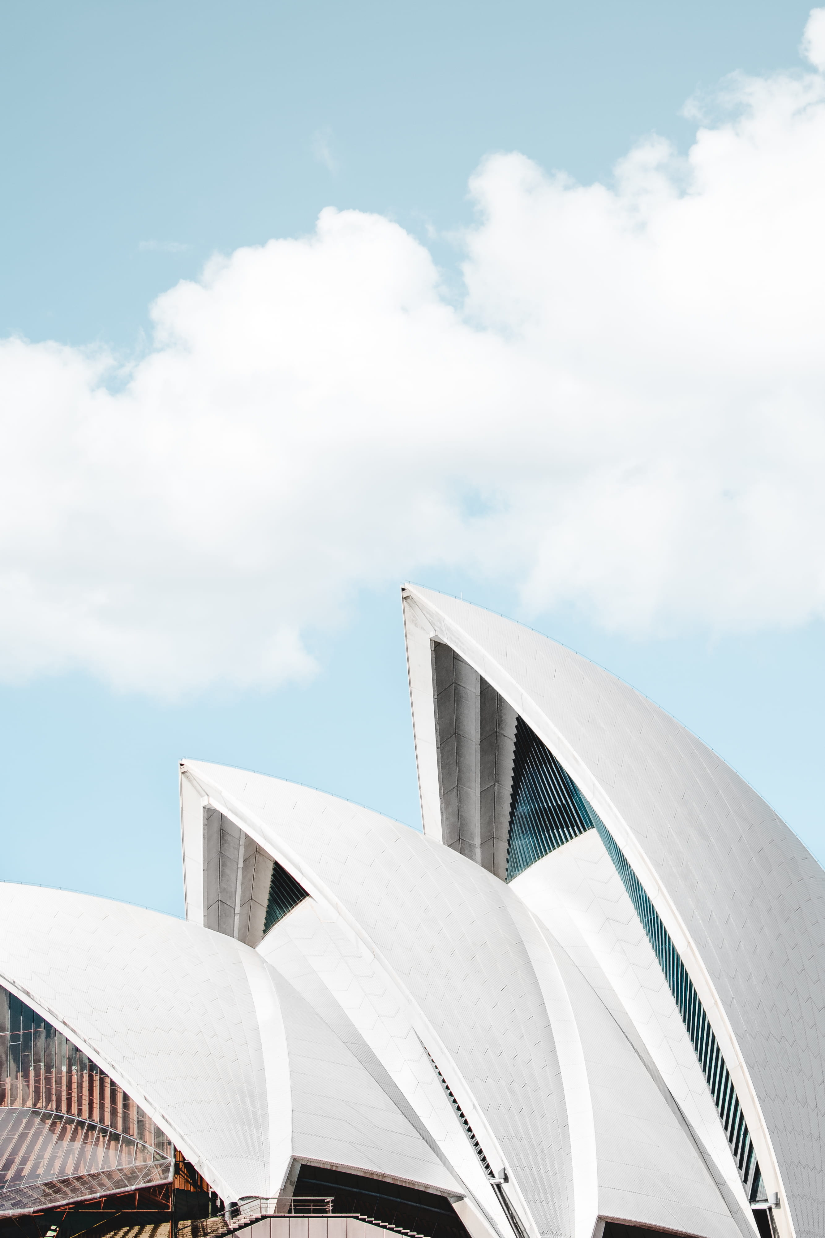 sydney, cloud, minimal, built structure, architecture, low angle view, australia, cloud - sky, house, nature, opera house, opera, building exterior, sky, Phone HD Wallpaper