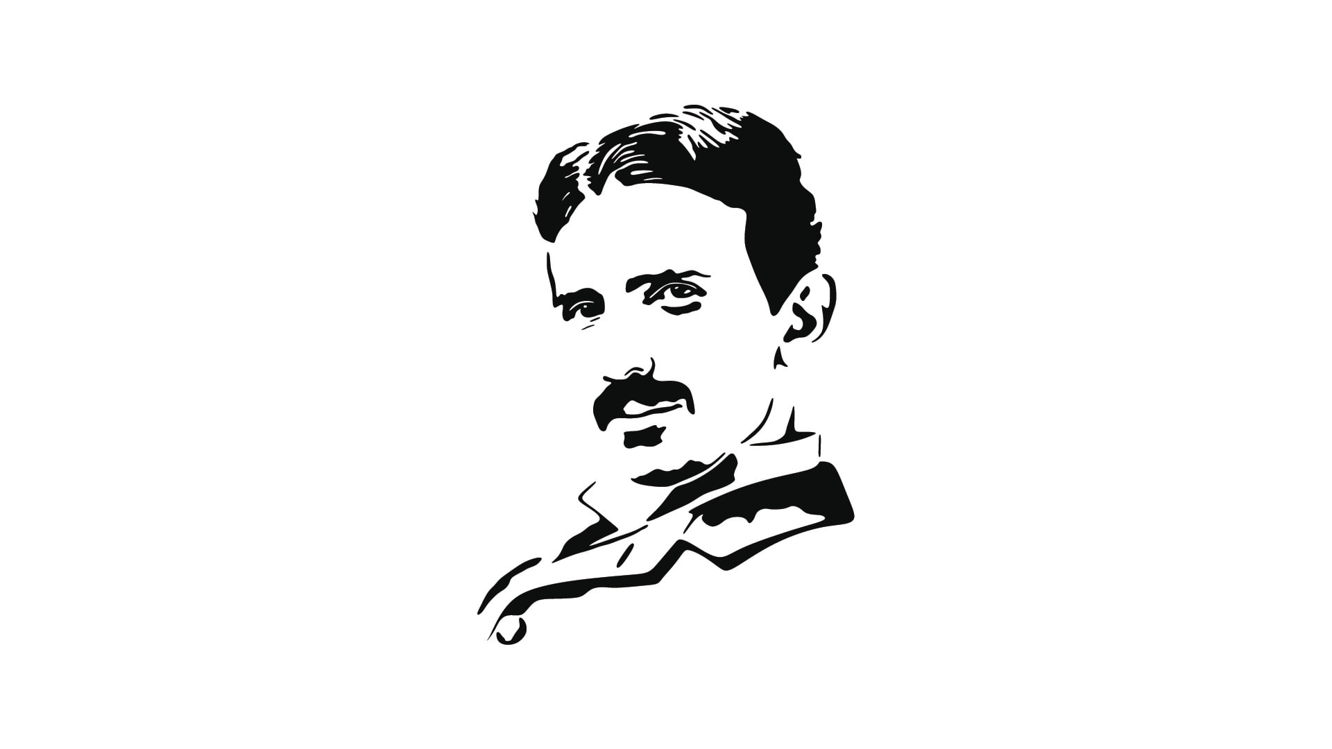 white background, portrait, one person, representation, close-up, paint, nikola tesla scientists, studio shot, cut out, 1080P, communication, creativity, HD Wallpaper