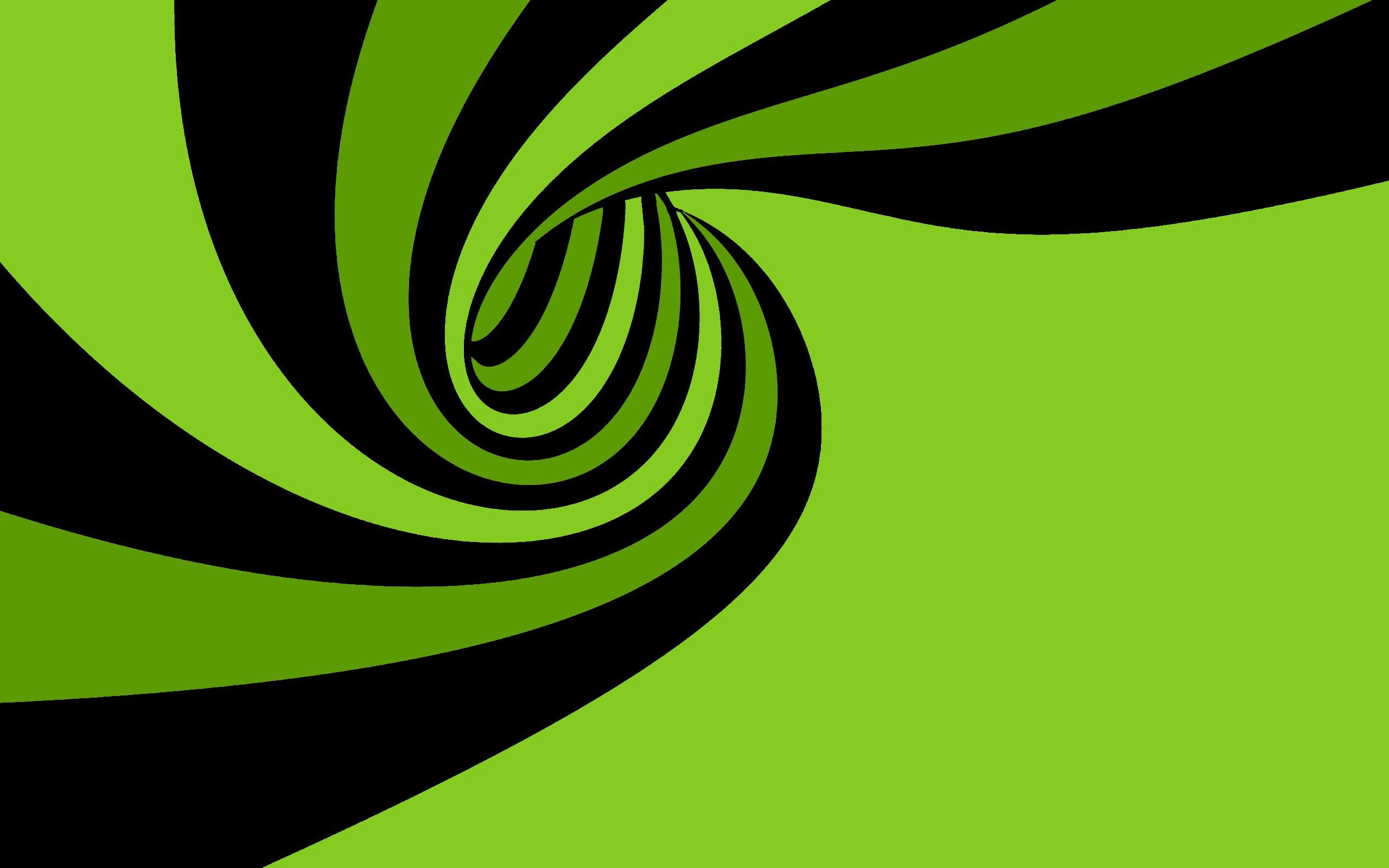 abstracto, vector, Negro, Remolino, Verde, 2K, HD Wallpaper