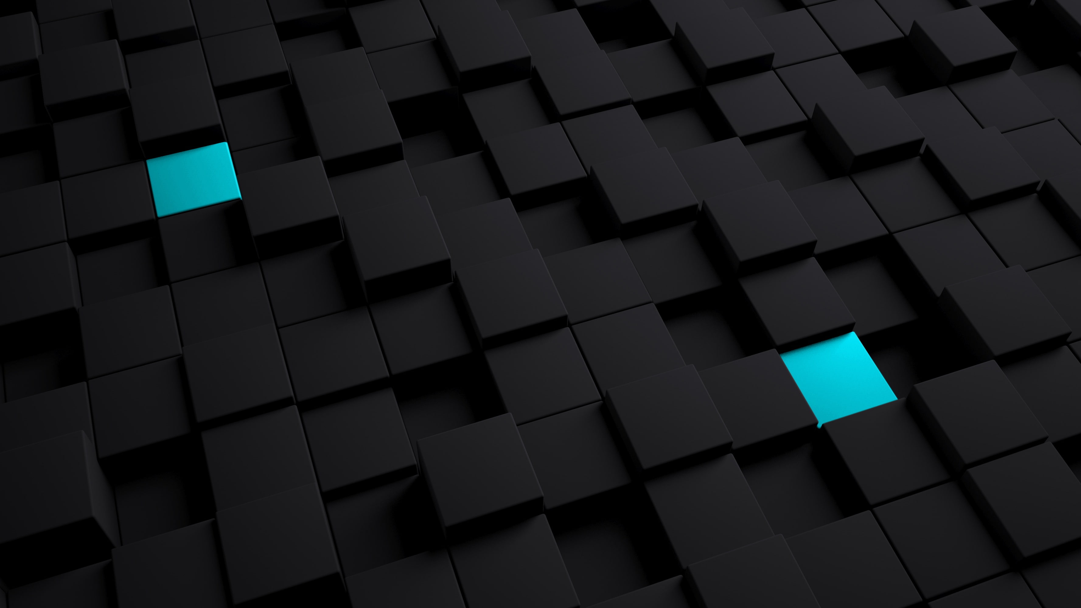 Cubes, Black, 4K, 3D, Dark, 2K, HD Wallpaper