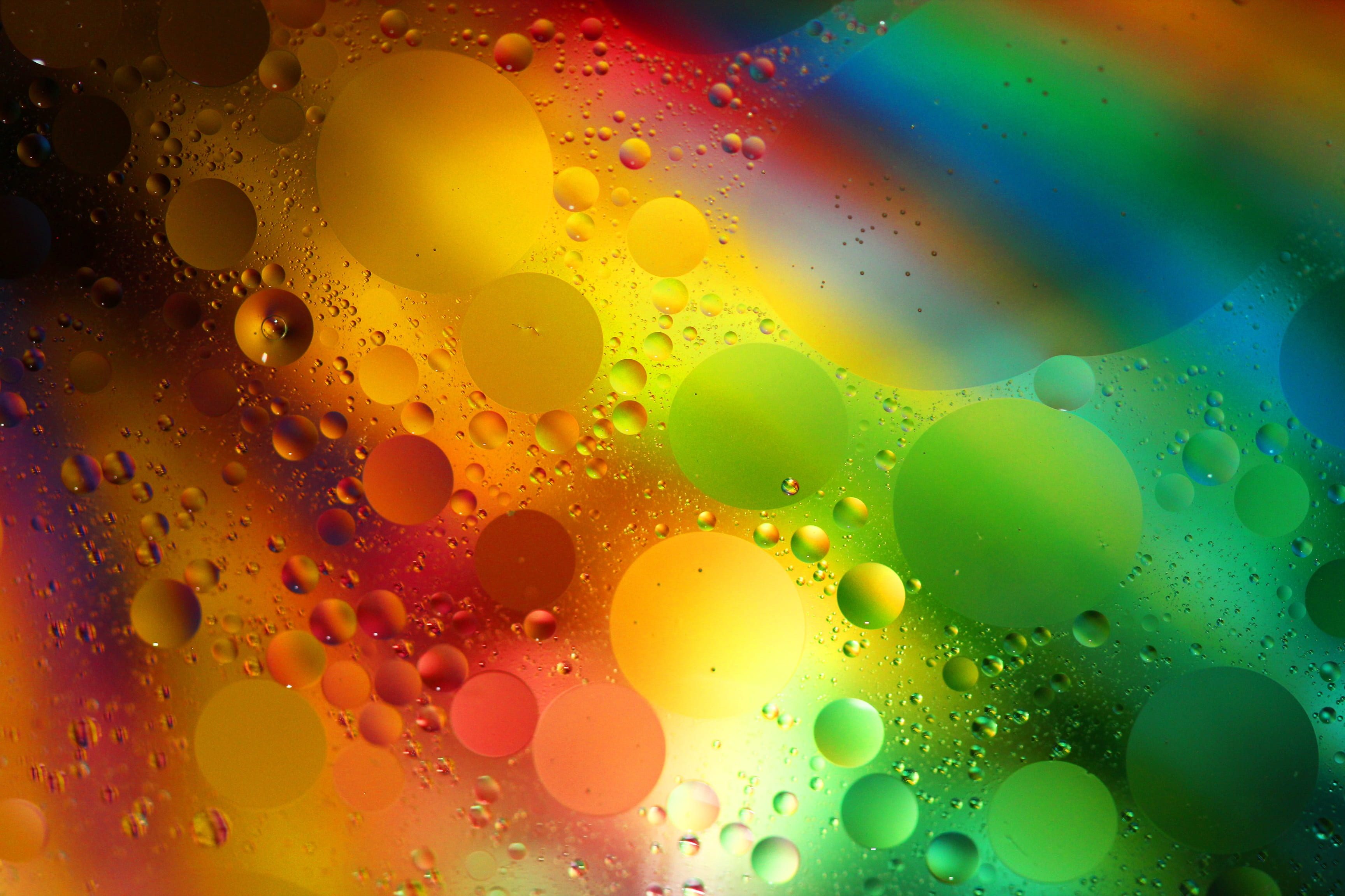 textured, reflection, 2K, color, circle, splashing droplet, bubble, purity, backgrounds, geometric shape, coloring, wet, macro, water, textured effect, HD Wallpaper