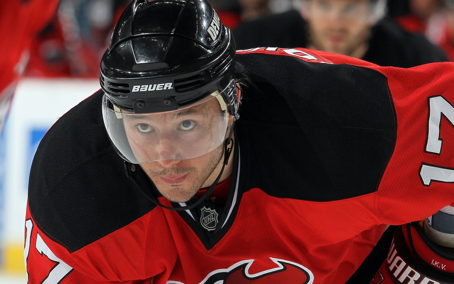 ice, wearing, player, hockey, black, shirt, sports, red, number, print, hd, jersey, 1080P, HD Wallpaper