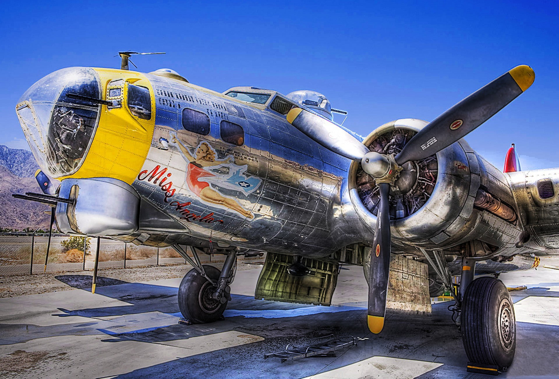 sign, fortress, the plane, Boeing, yellow, HDR., built structure, travel, day, metal, flying, transportation, mode of transportation, no people, air vehicle, HD Wallpaper