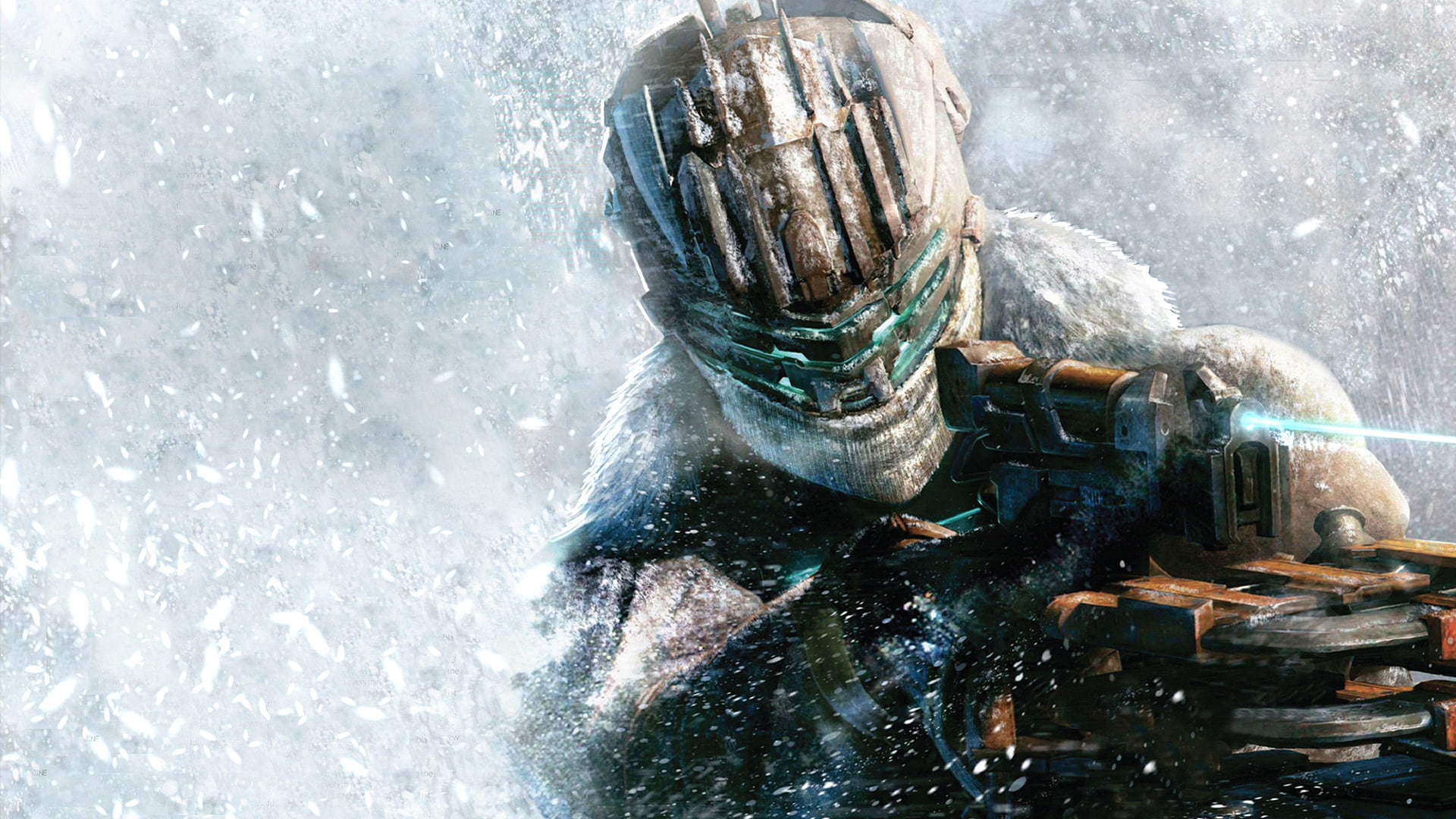 Isaac Clarke, Tau Volantis, snow, 1080P, weapons, armor, cutter, Dead Space 3, HD Wallpaper