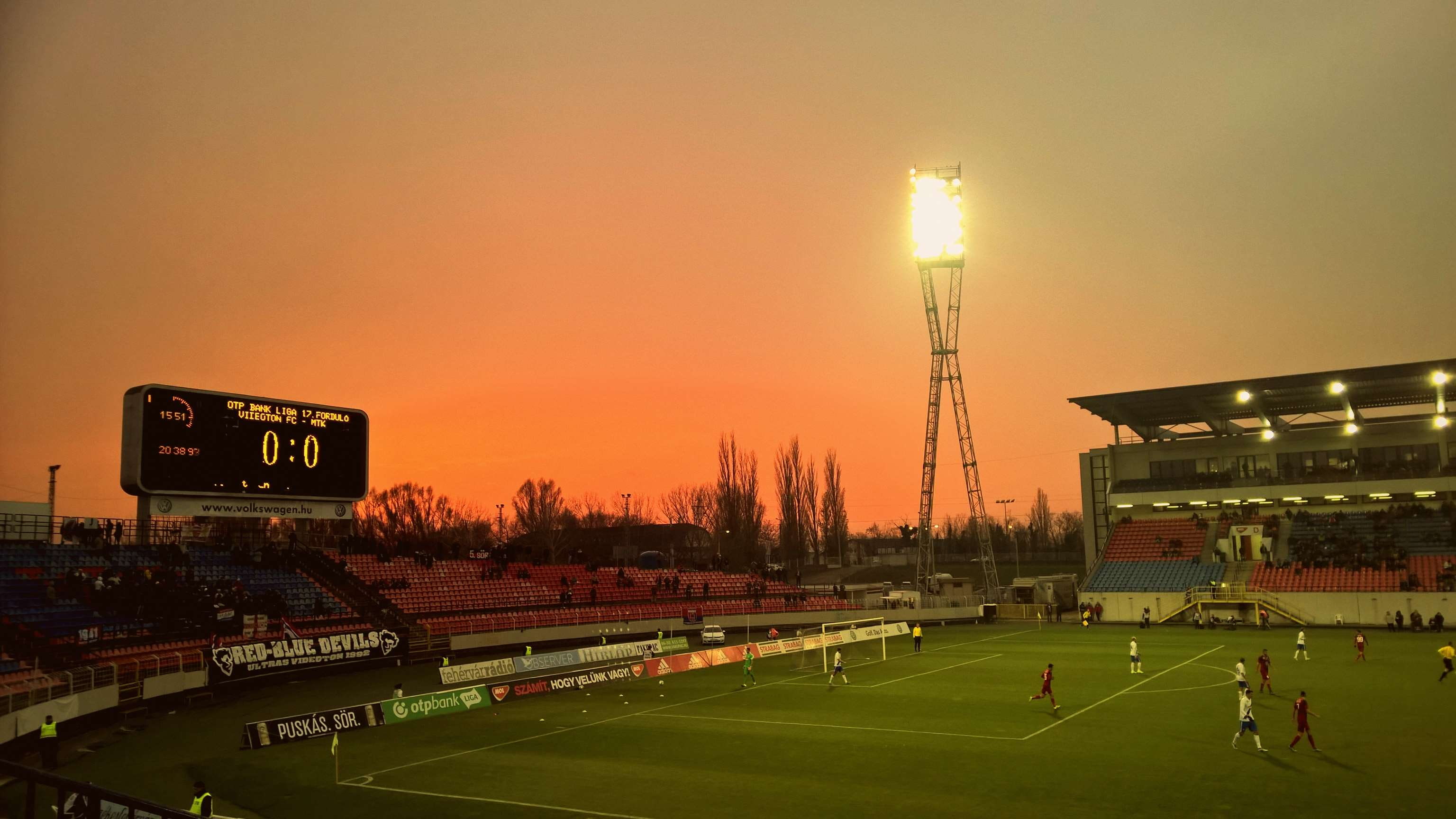 sign, clear sky, floodlight, football, architecture, sport, sky, stadium, illuminated, grass, team sport, nature, sunset, building exterior, sports, communication, HD Wallpaper