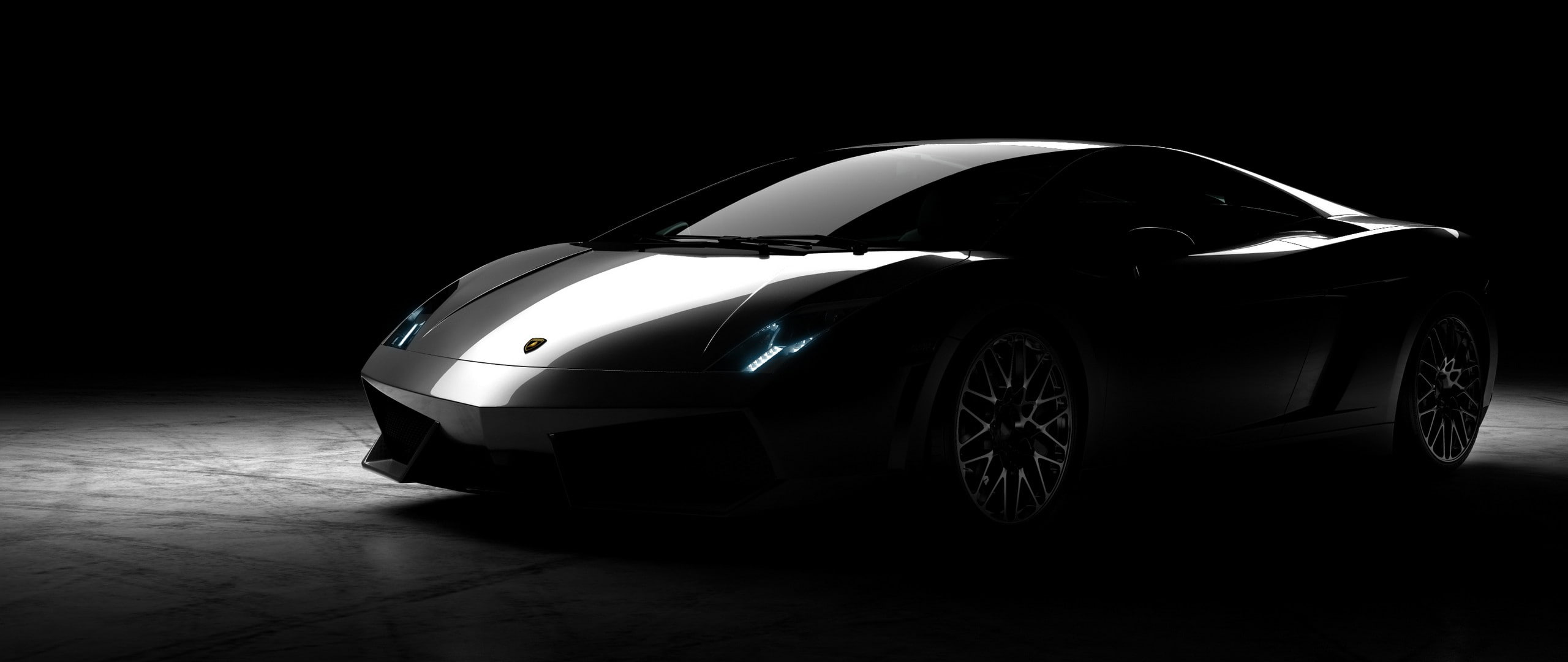 luxury, black background, spotlights, 2K, sports car, studio shot, no people, illuminated, land vehicle, wheel, car, still life, motor vehicle, toy car, HD Wallpaper