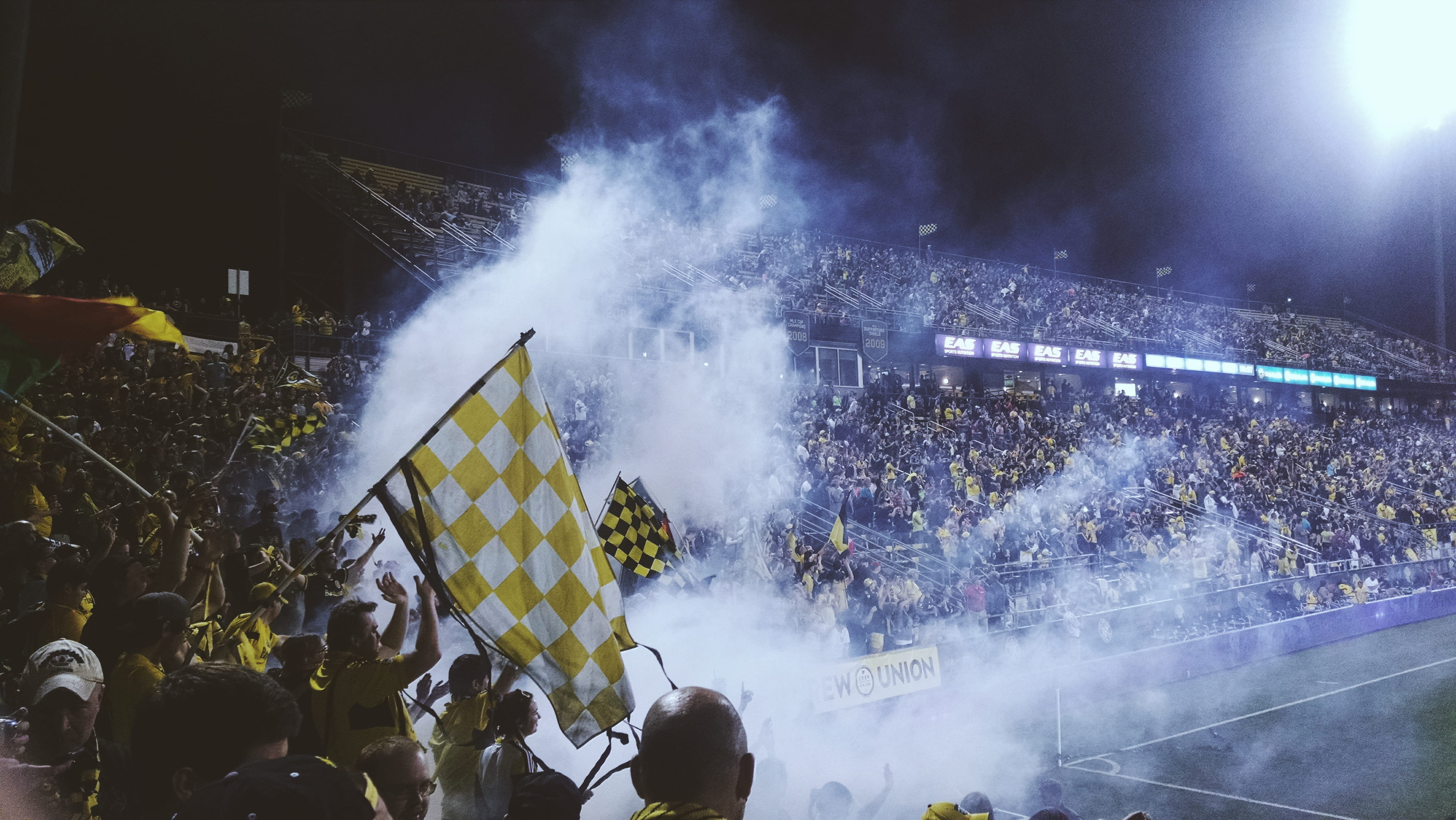 stage, enjoyment, smoke, game, night, flags, performance, super bowl, audience, concert, 4K, field, excitement, large group of people, match - sport, spectator, HD Wallpaper