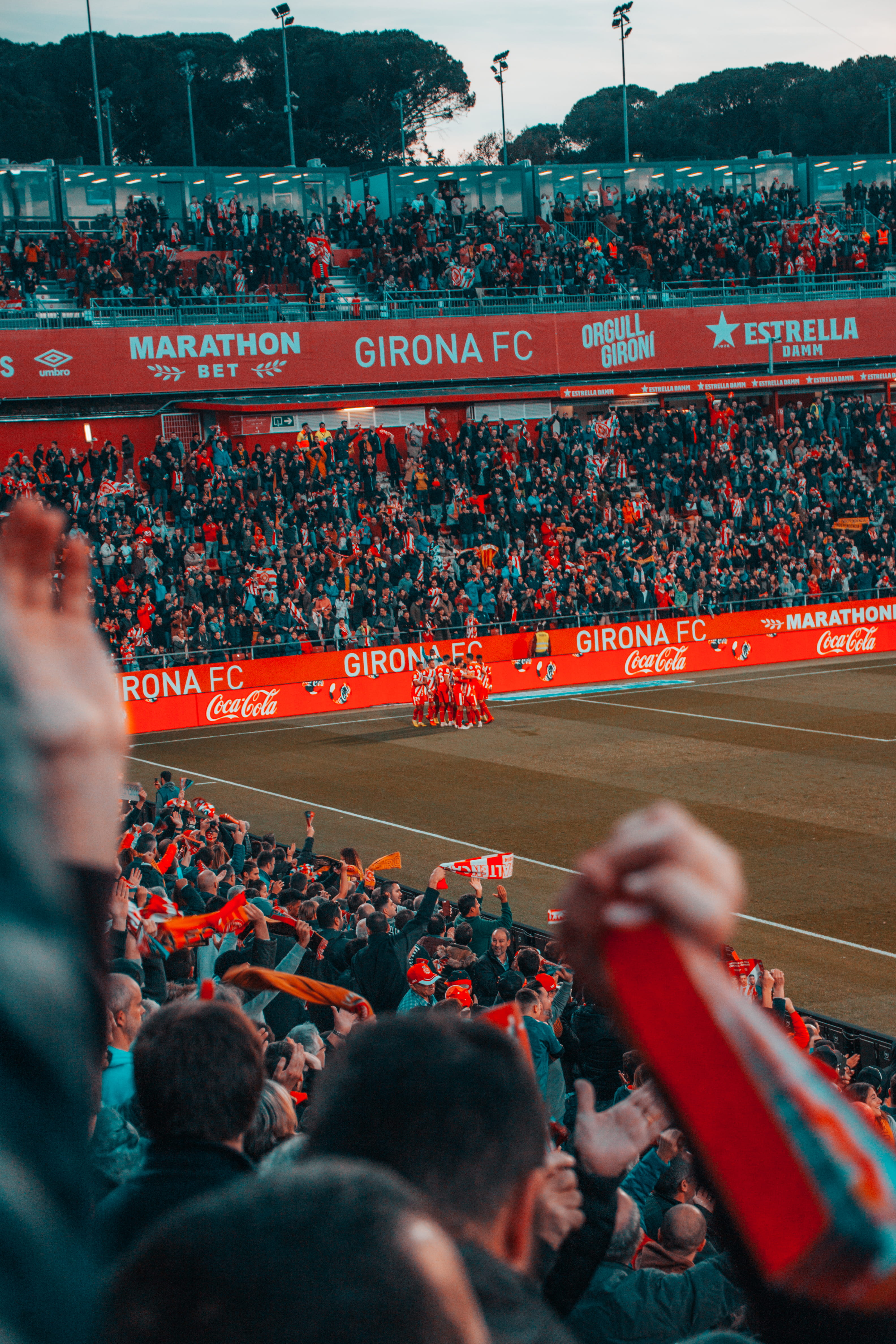 watching, crowd, group together, red, sports fan, men, stadium, group of people, spectator, Victory, Huddle, athletes, adult, excitement, togetherness, Phone HD Wallpaper
