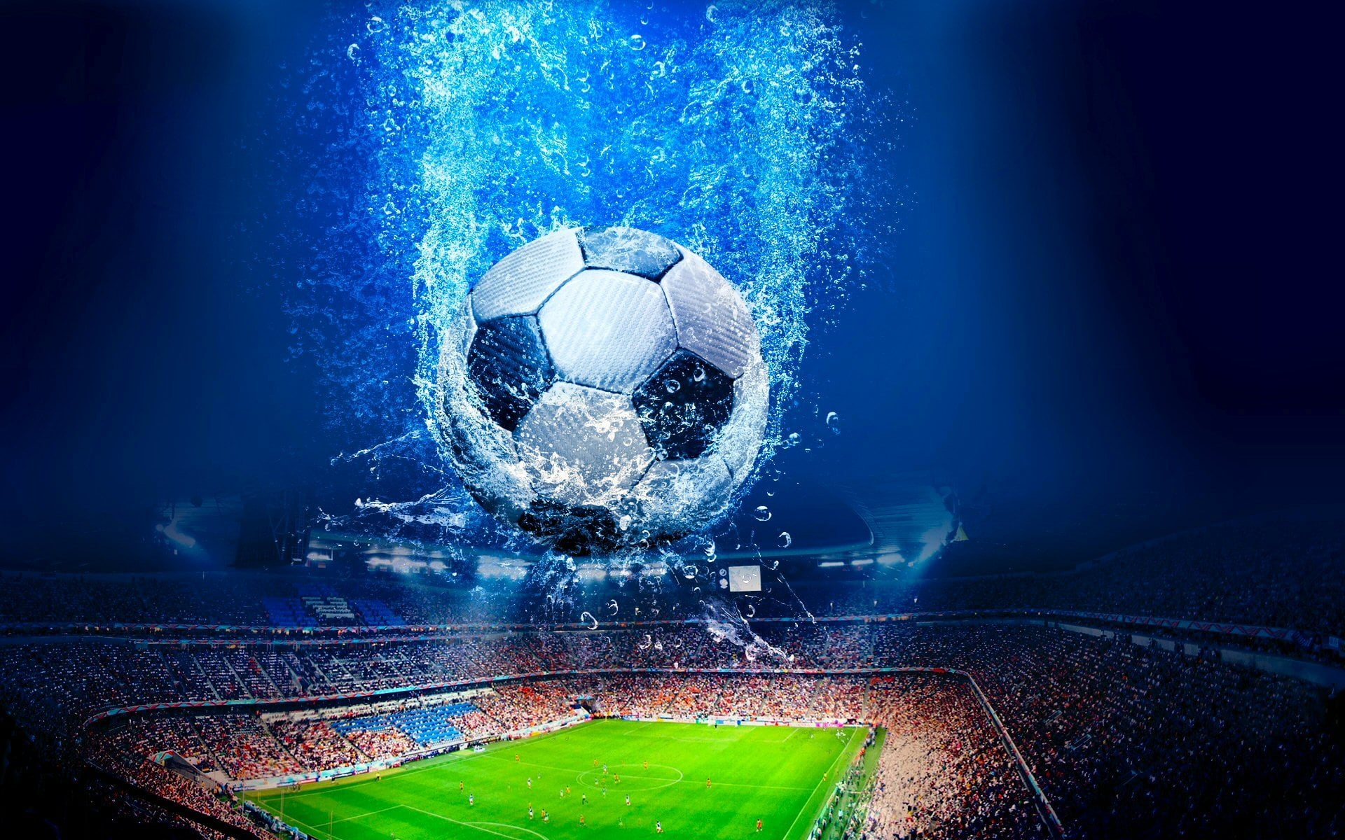 no People, kicking, Stadium, Brazil, 1080P, Ball, football - Ball, Splash, nature, audience, soccer Ball, grass, Sport, group of people, championship, HD Wallpaper