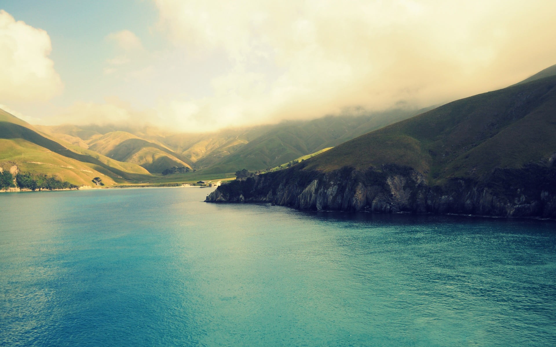 cloud - sky, beauty in nature, travel, mountains, non-urban scene, scenics - nature, green, no people, tranquil scene, nature, remote, sea, mountain, day, HD Wallpaper