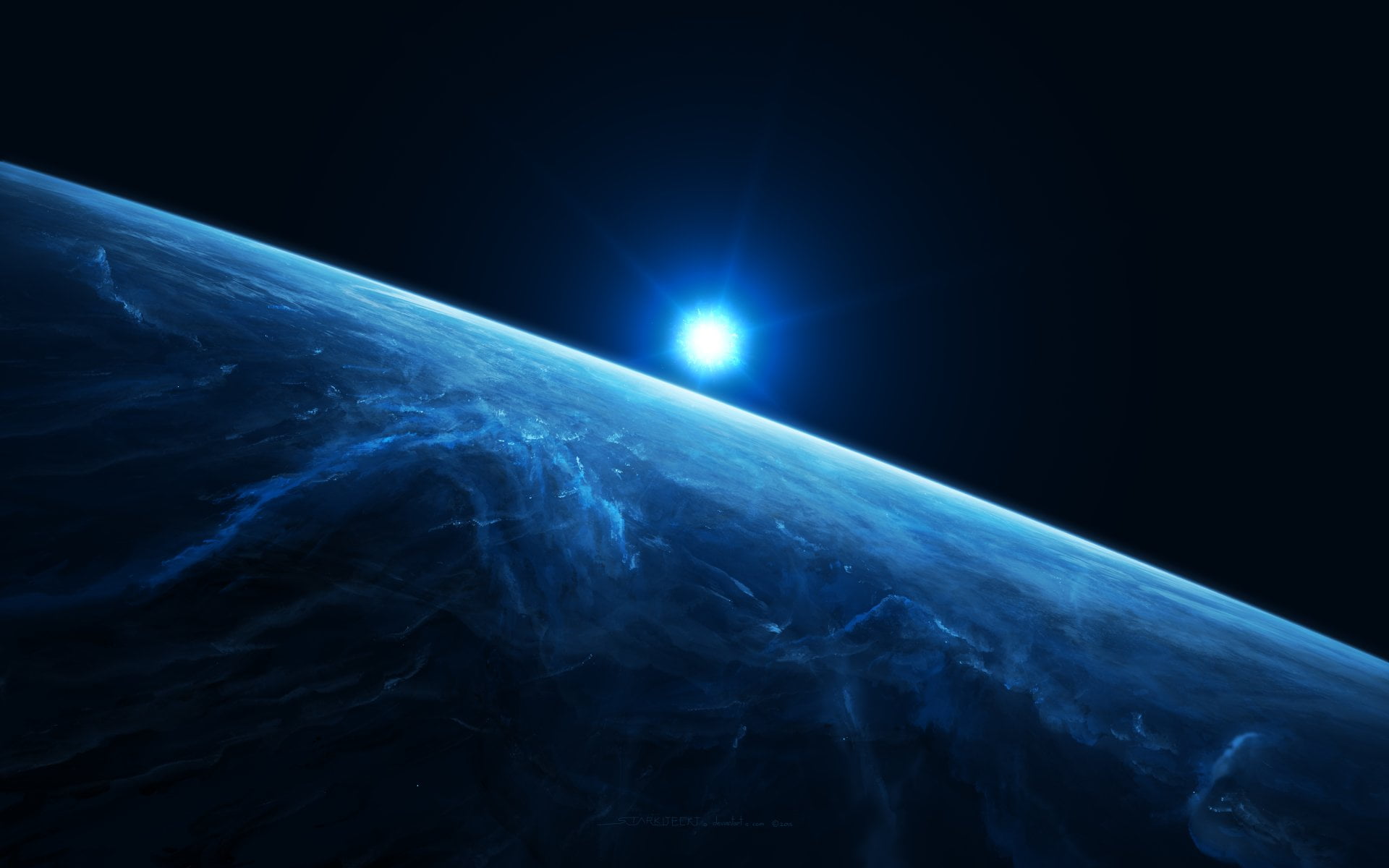 sky, astronomy, vibrant color, Space, black background, 1080P, planet earth, planet, environment, nature, abstract, outdoors, technology, dark, Sci Fi, HD Wallpaper