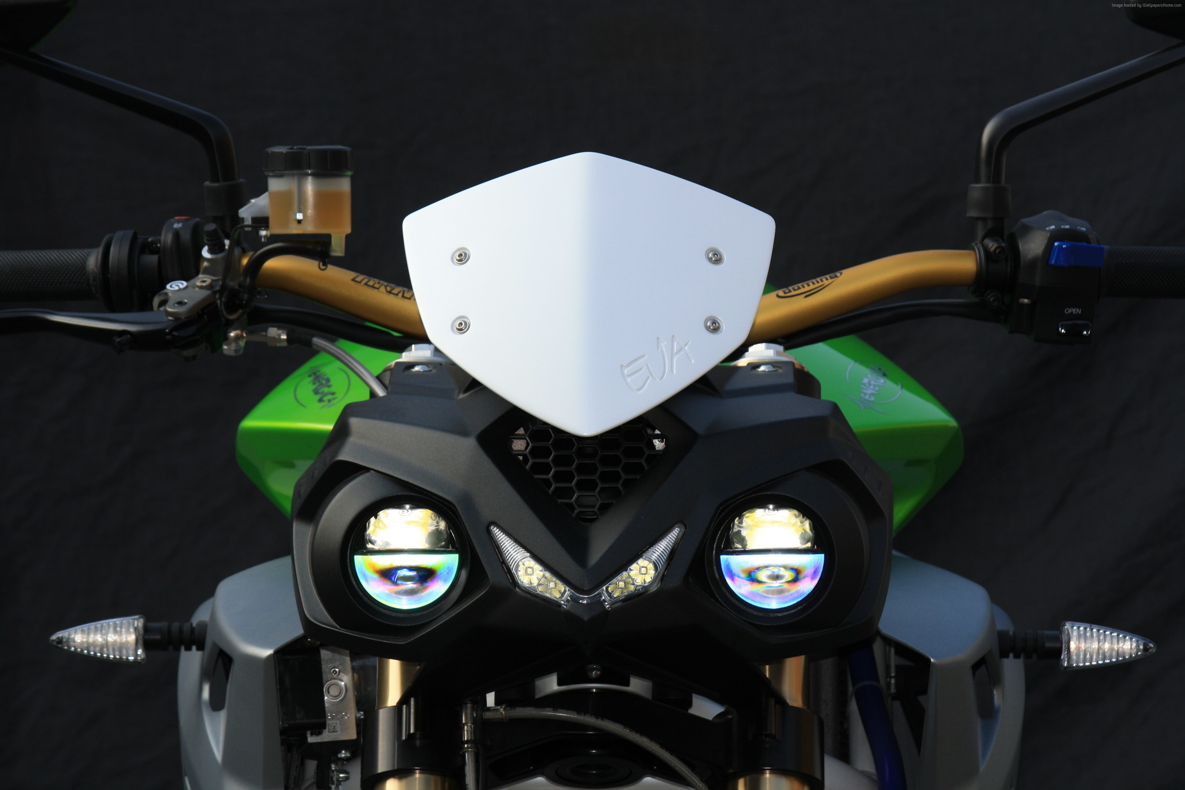 electric bikes, green, electric street fighter, electric, 4K, best motorcycle, Energica Ego, HD Wallpaper