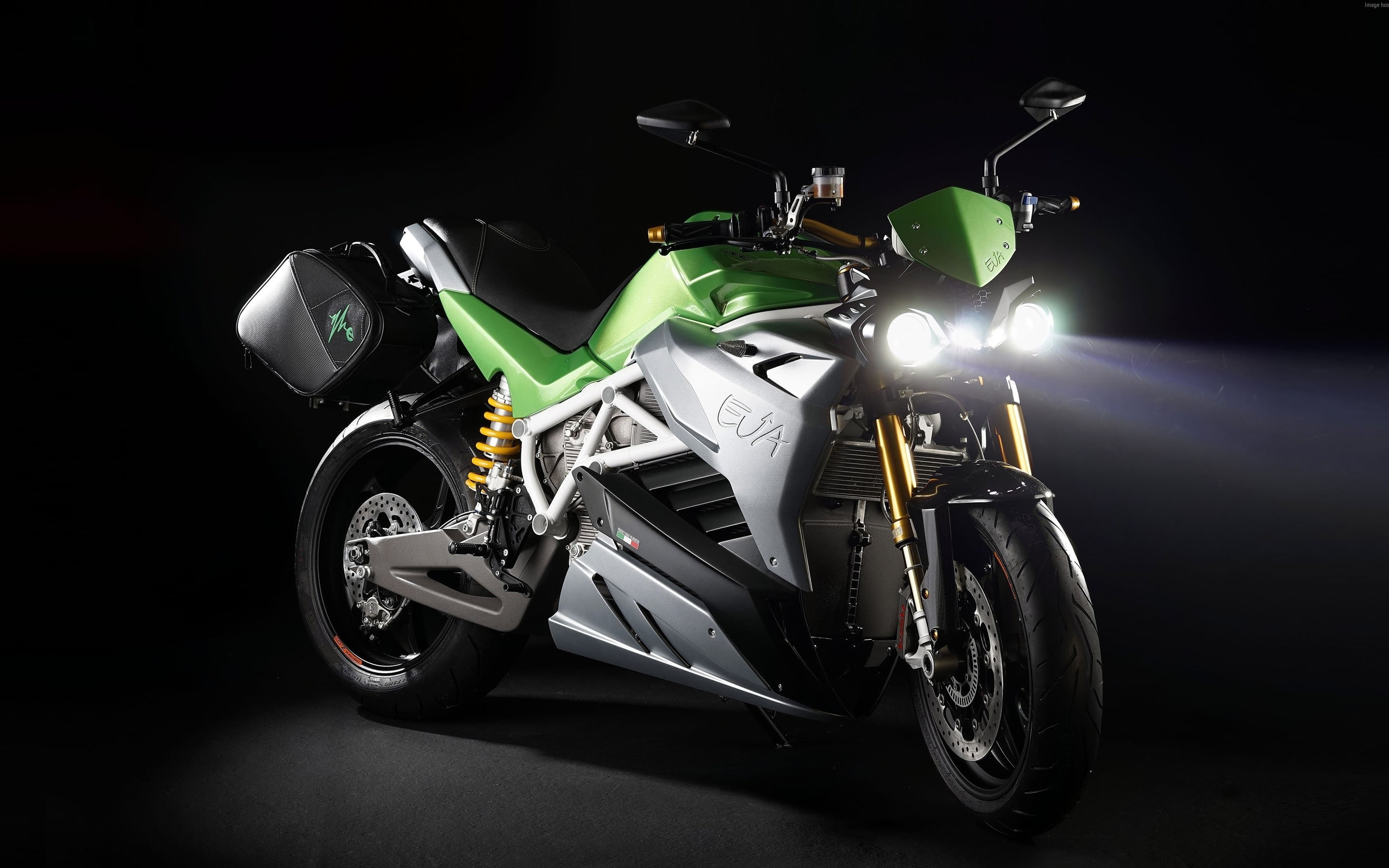 wheel, road, illuminated, reflection, transportation, chrome, stationary, shiny, land vehicle, energica ego, luxury, metal, motorcycle, Vehicle, studio shot, HD Wallpaper