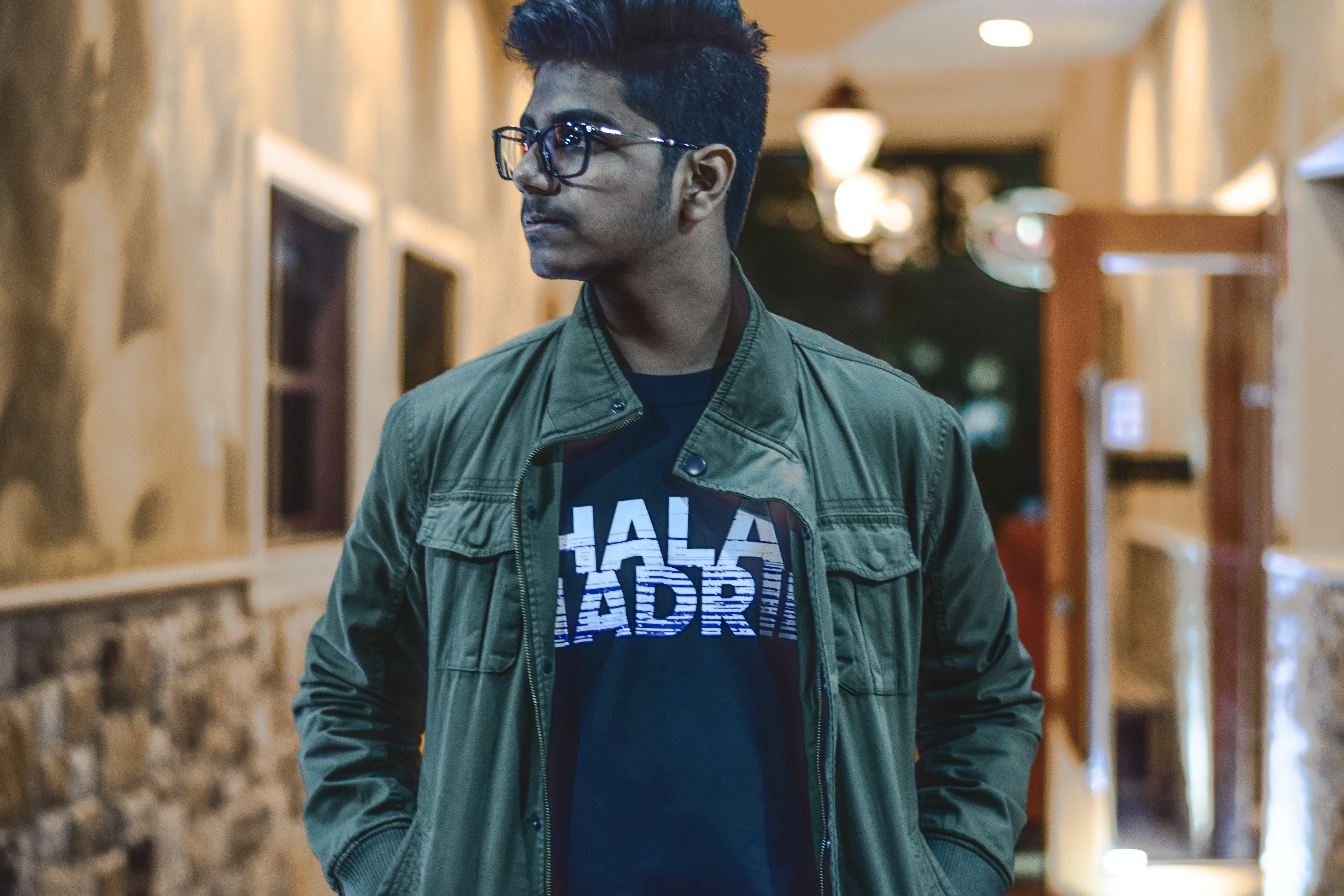 lifestyles, saudi arabia, standing, glasses, young men, real people, jacket, portrait, front view, looking, al jubail, 5K, leisure activity, young adult, HD Wallpaper