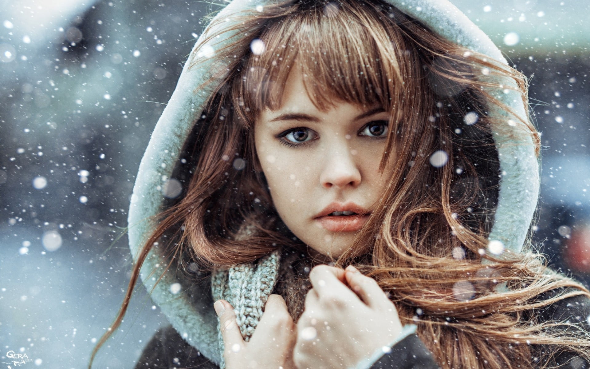 bangs, women, body part, long hair, hair, outdoors, s, ice, young adult, beautiful people, one person, black, beautiful woman, beauty, fashion, innocence, HD Wallpaper