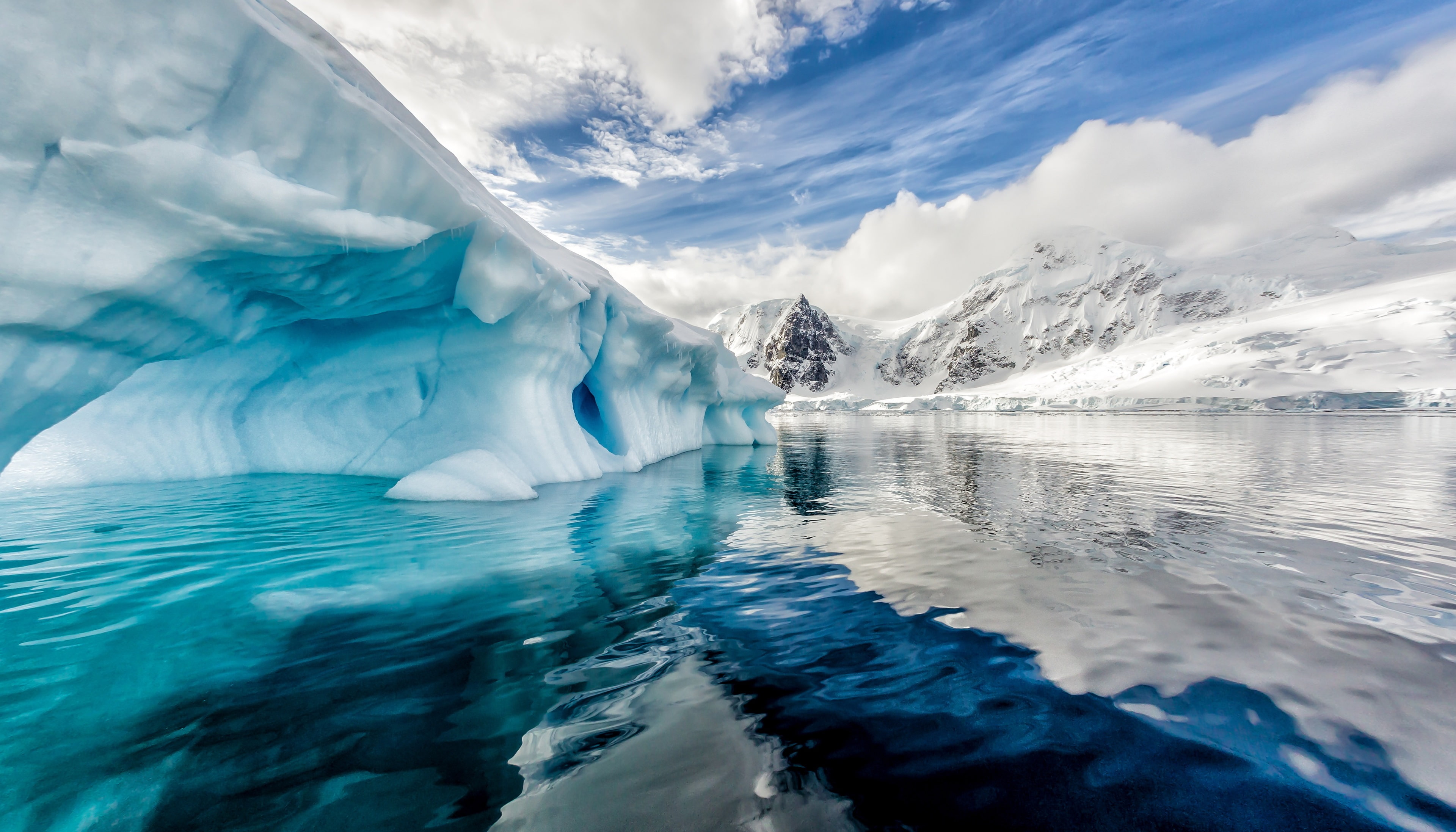antarctica 4k background, turquoise colored, nature, frozen, winter, tranquility, outdoors, glacier, tranquil scene, water, no people, sea, ice, scenics - nature, HD Wallpaper