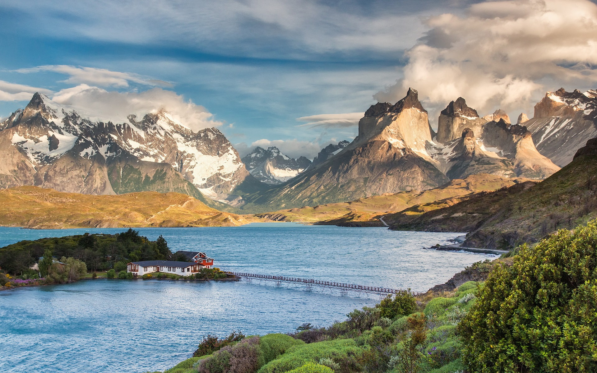 Patagonia, Mountains, Park, 1080P, Chile, House, National, Lake, HD Wallpaper