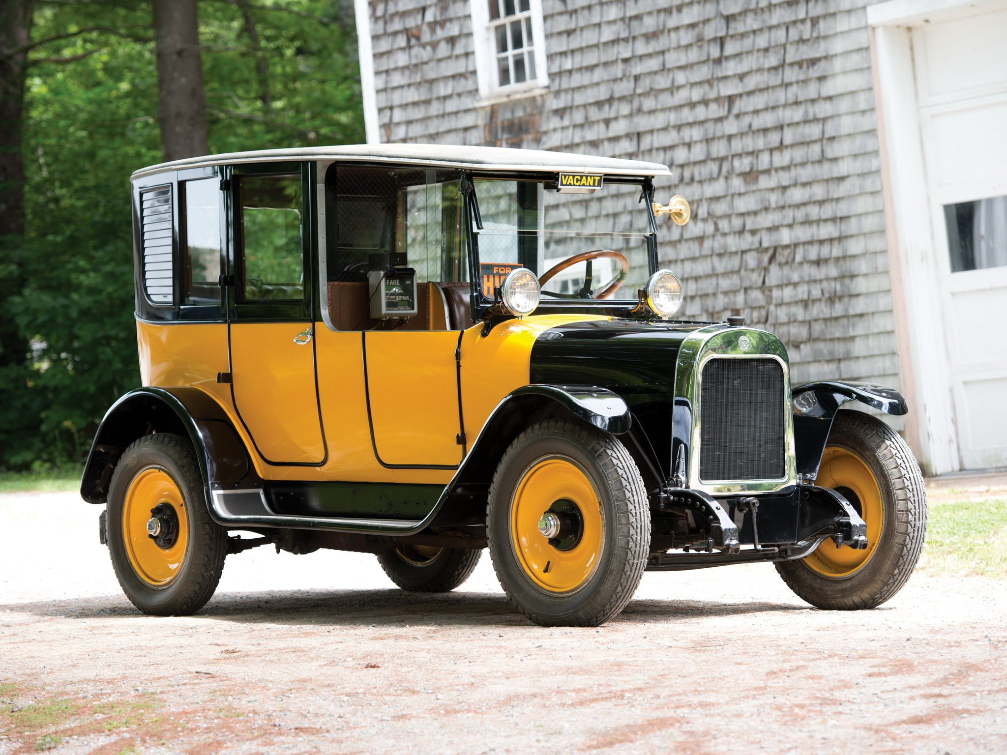 transport, cab, vintage, model-a2, brougham, taxi, retro, 1080P, 1923, yellow, HD Wallpaper