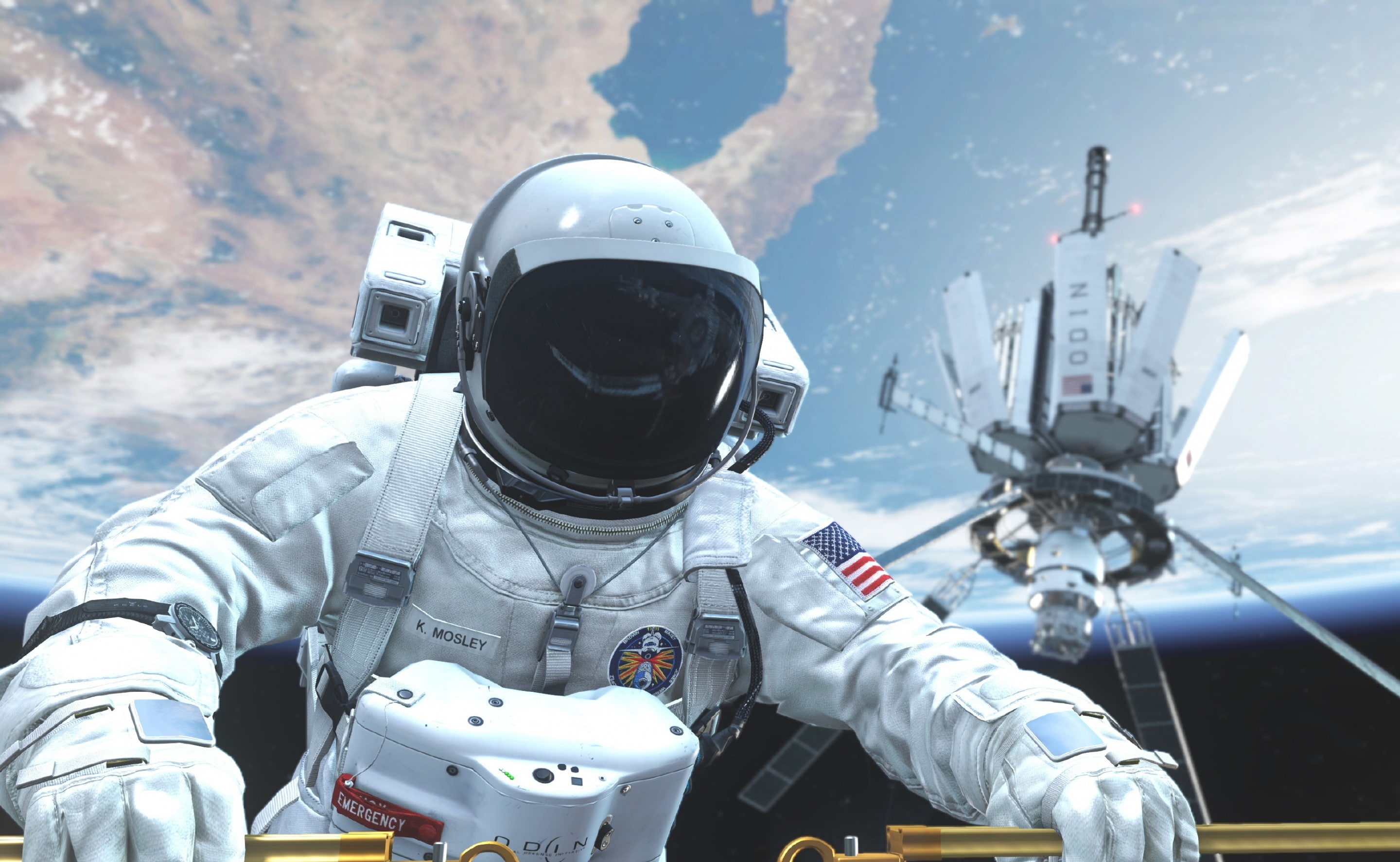 exploration, transportation, space suit, Call Of Duty, suit, focus on foreground, 2K, futuristic, Ghosts, technology, nature, aerospace industry, Spacewalk, HD Wallpaper