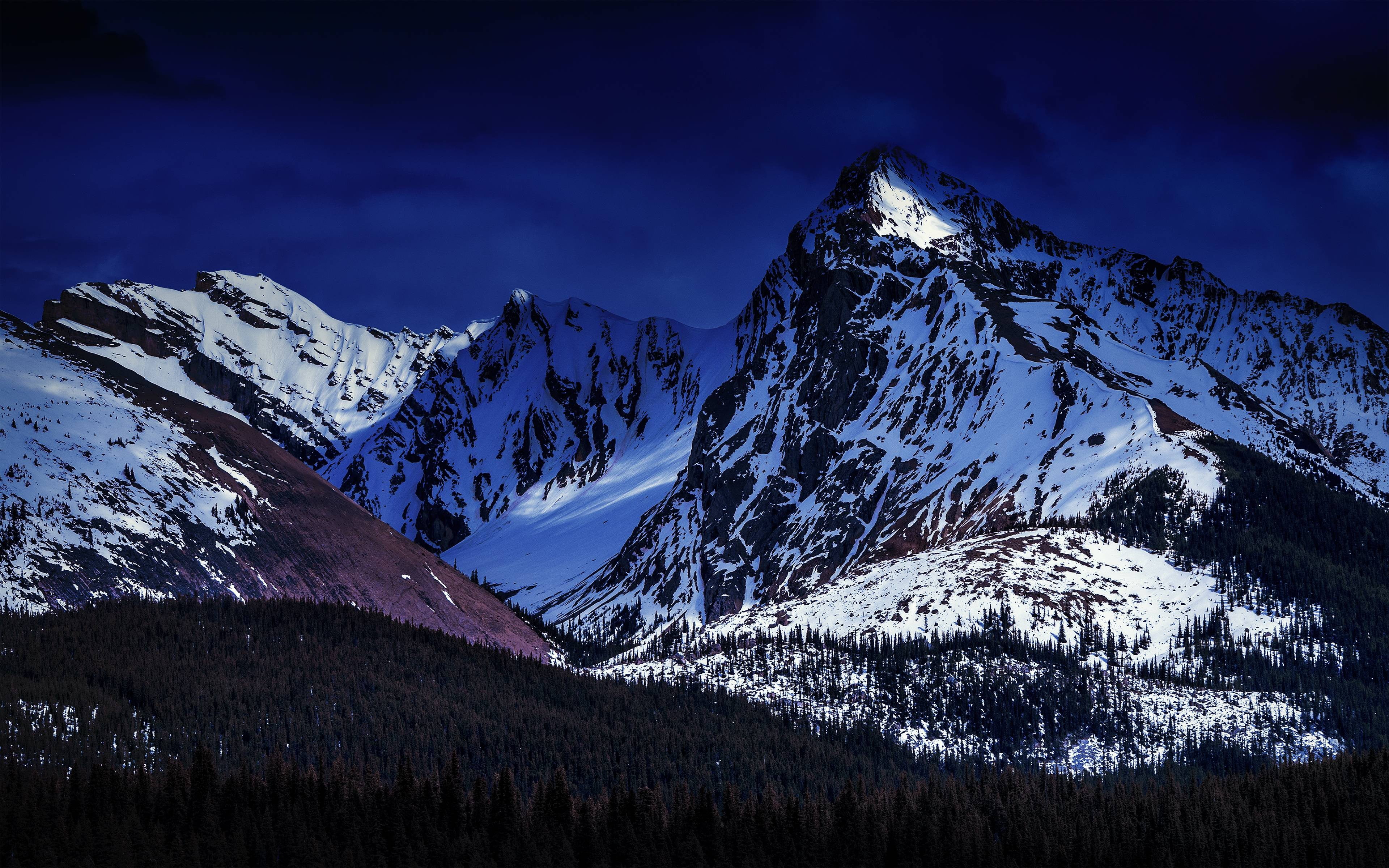 idyllic, tranquility, mountain peak, non-urban scene, snowcapped mountain, winter, snow, print, black, no people, 4K, scenics - nature, cold temperature, HD Wallpaper