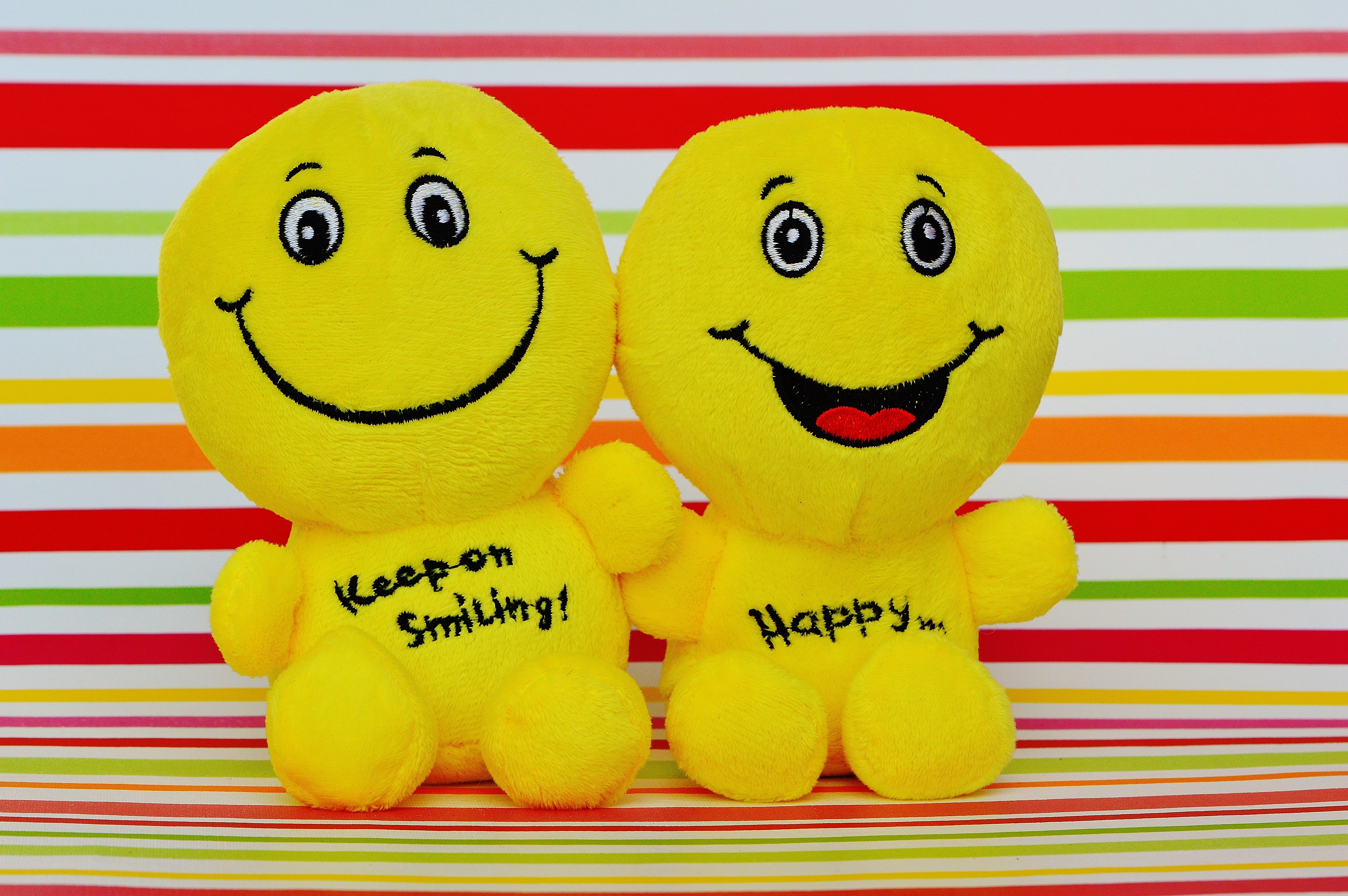indoors, happiness, day, cheerful, no People, Emoticon, sweet, celebration, plush, beginning, anthropomorphic, smiling, frohnatur, Laugh, Smilies, two, HD Wallpaper