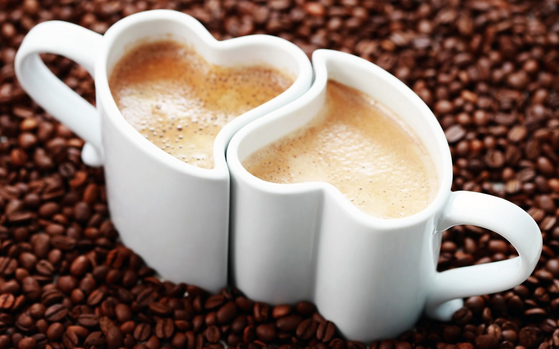 Coffee, Mugs, Love, Heart, Beans, Cappuccino, 1080P, HD Wallpaper