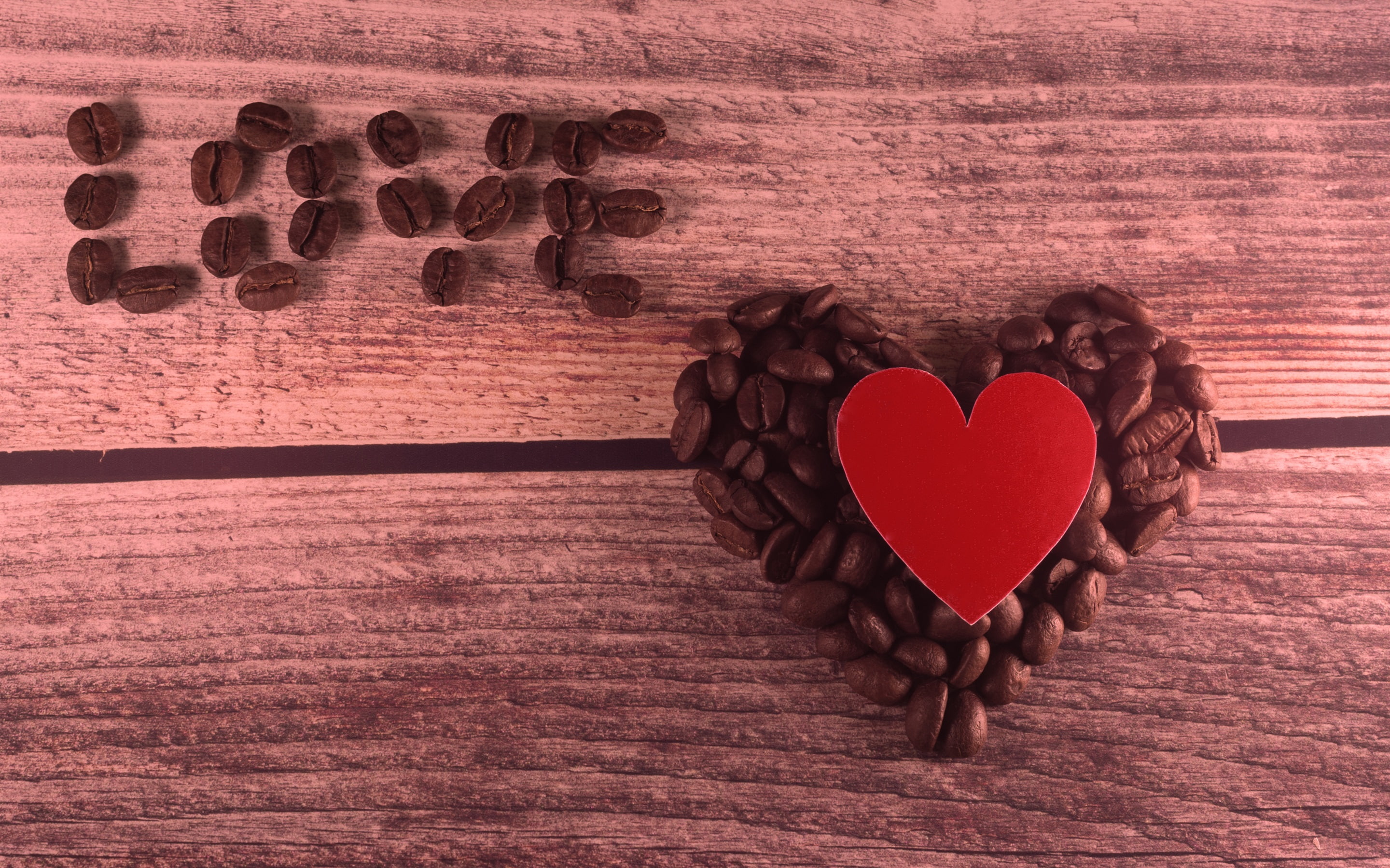 Love, Heart, 2K, shaped, Coffee, Romantic, Beans, HD Wallpaper