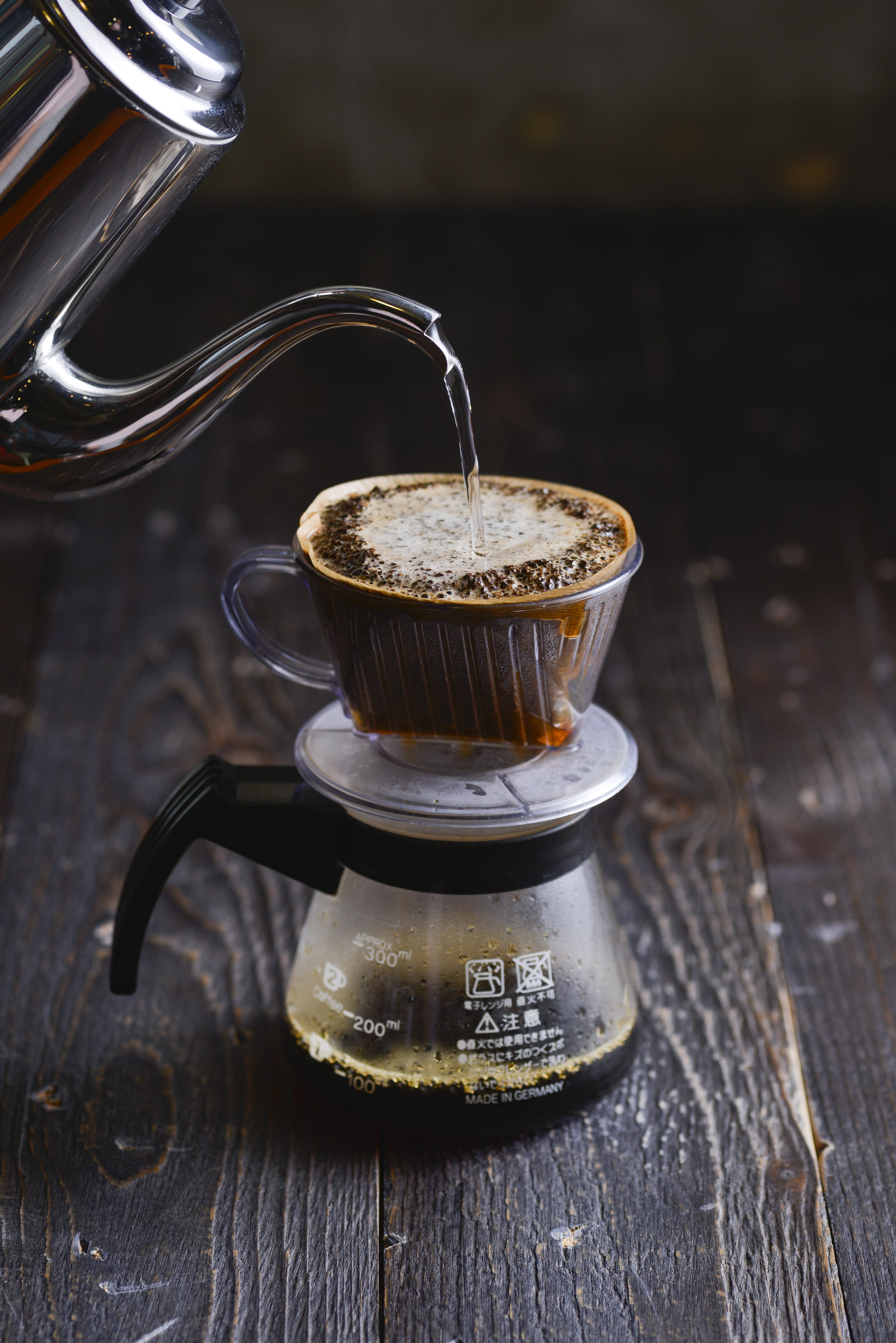 no people, wood - material, transparent, drink, kitchen utensil, freshness, table, coffee - drink, drip, food, 5K, close-up, cup, caffeine, crockery, coffee, Phone HD Wallpaper