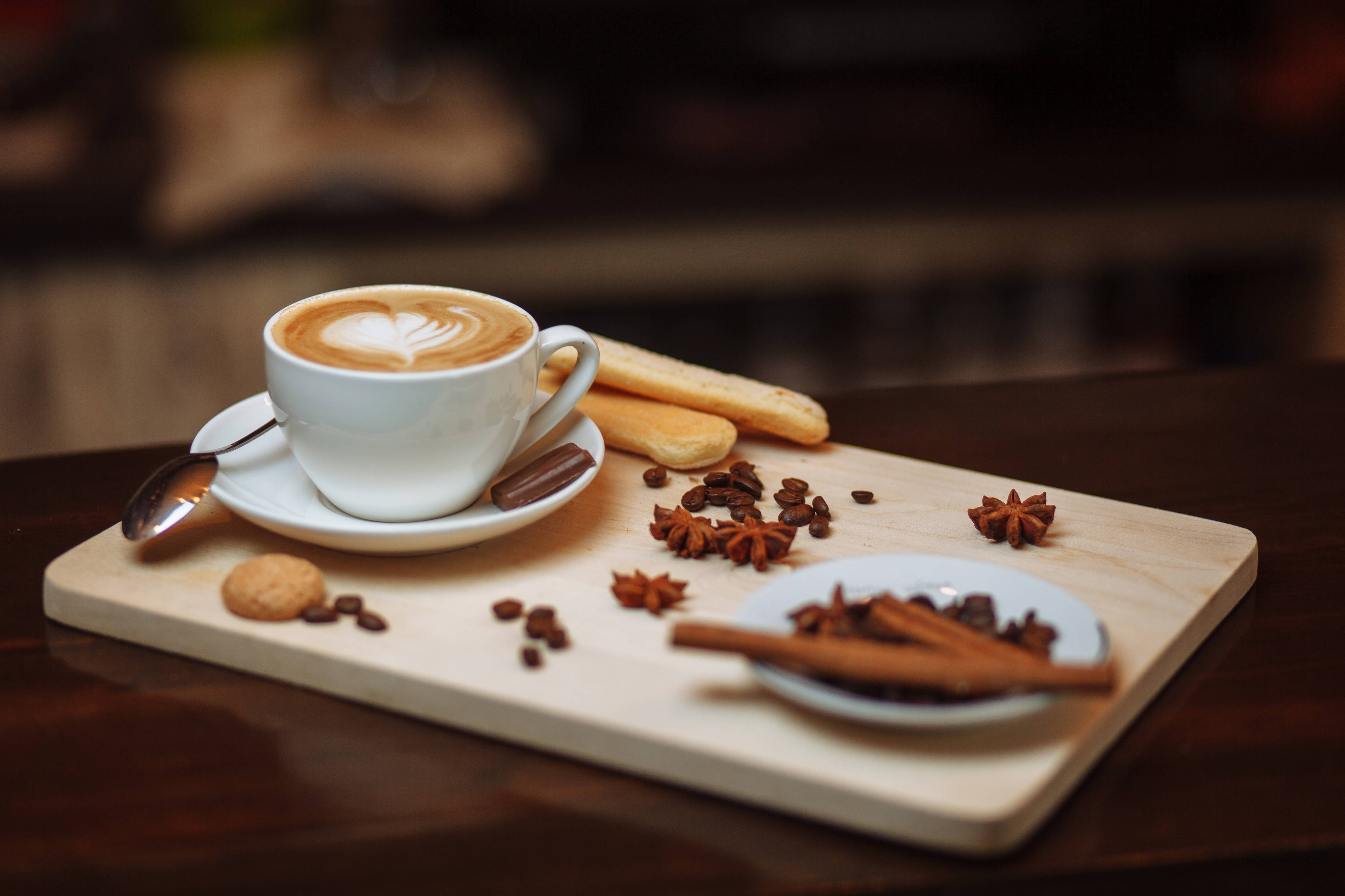5K, hot, caffeine, coffee, cup, saucer, cappuccino, drink, HD Wallpaper