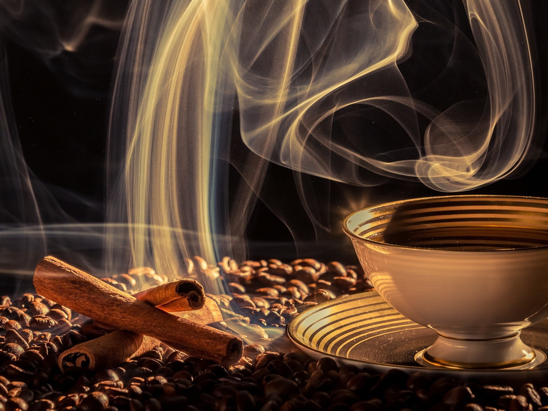 wood - material, drink, table, crockery, creativity, fire, roasted coffee bean, long exposure, no people, night, coffee, kitchen utensil, coffee - drink, HD Wallpaper