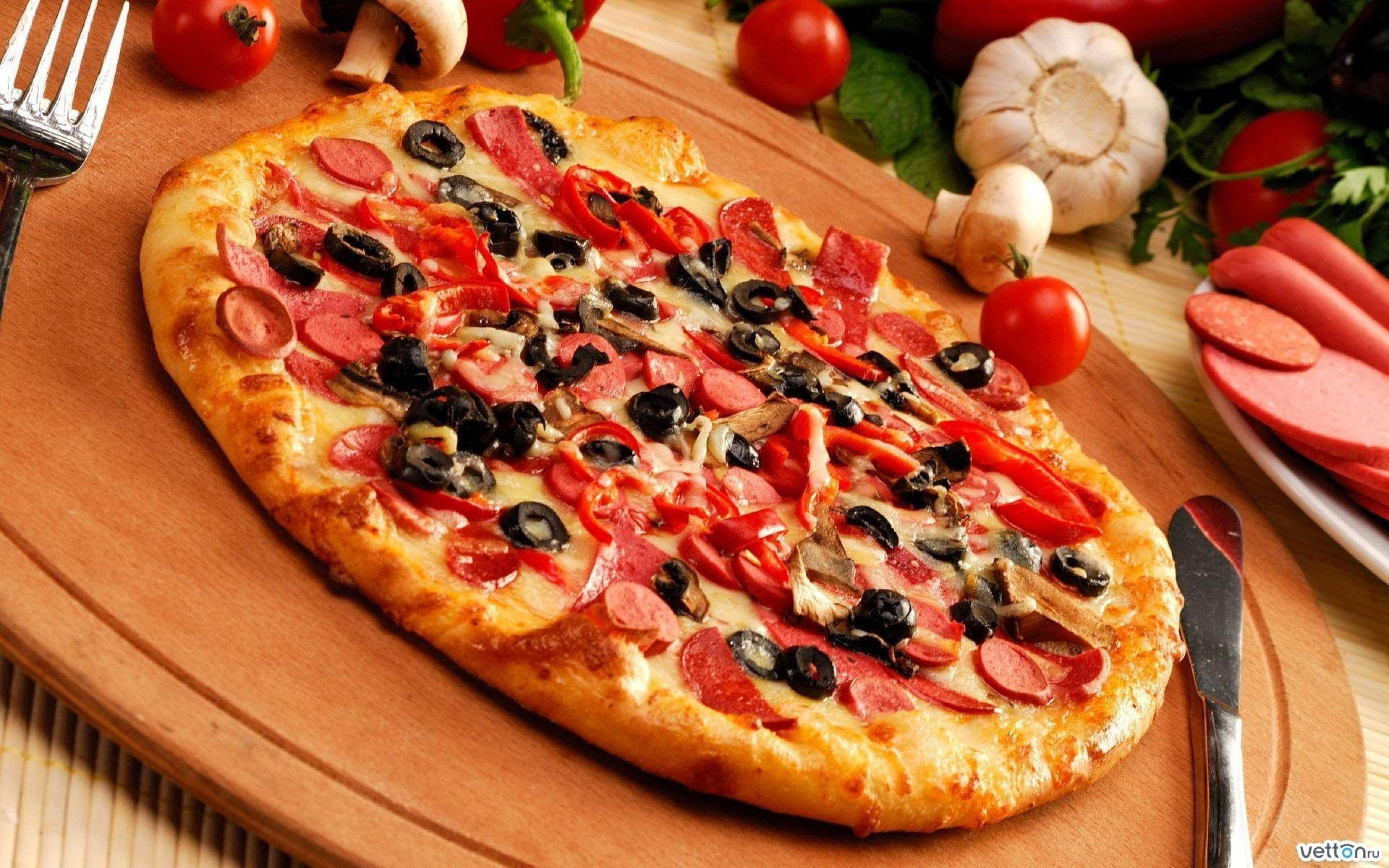 comida, ingredientes, pizza, 2K, HD Wallpaper