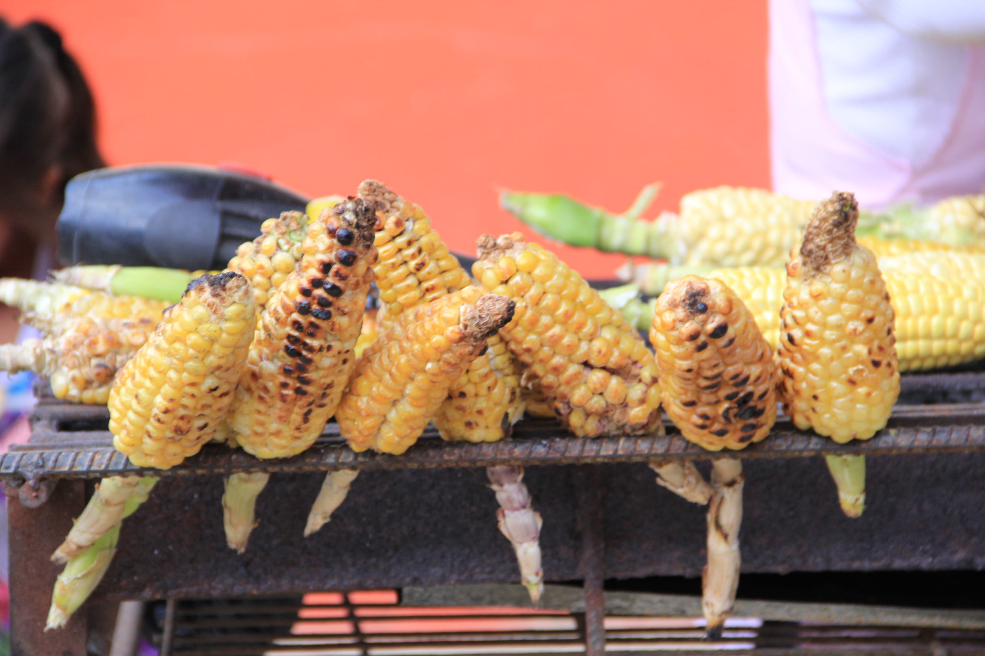 retail, focus on foreground, 2K, wellbeing, day, close-up, sweetcorn, food and drink, market, asado, preparation, freshness, concession stand, barbecue, HD Wallpaper