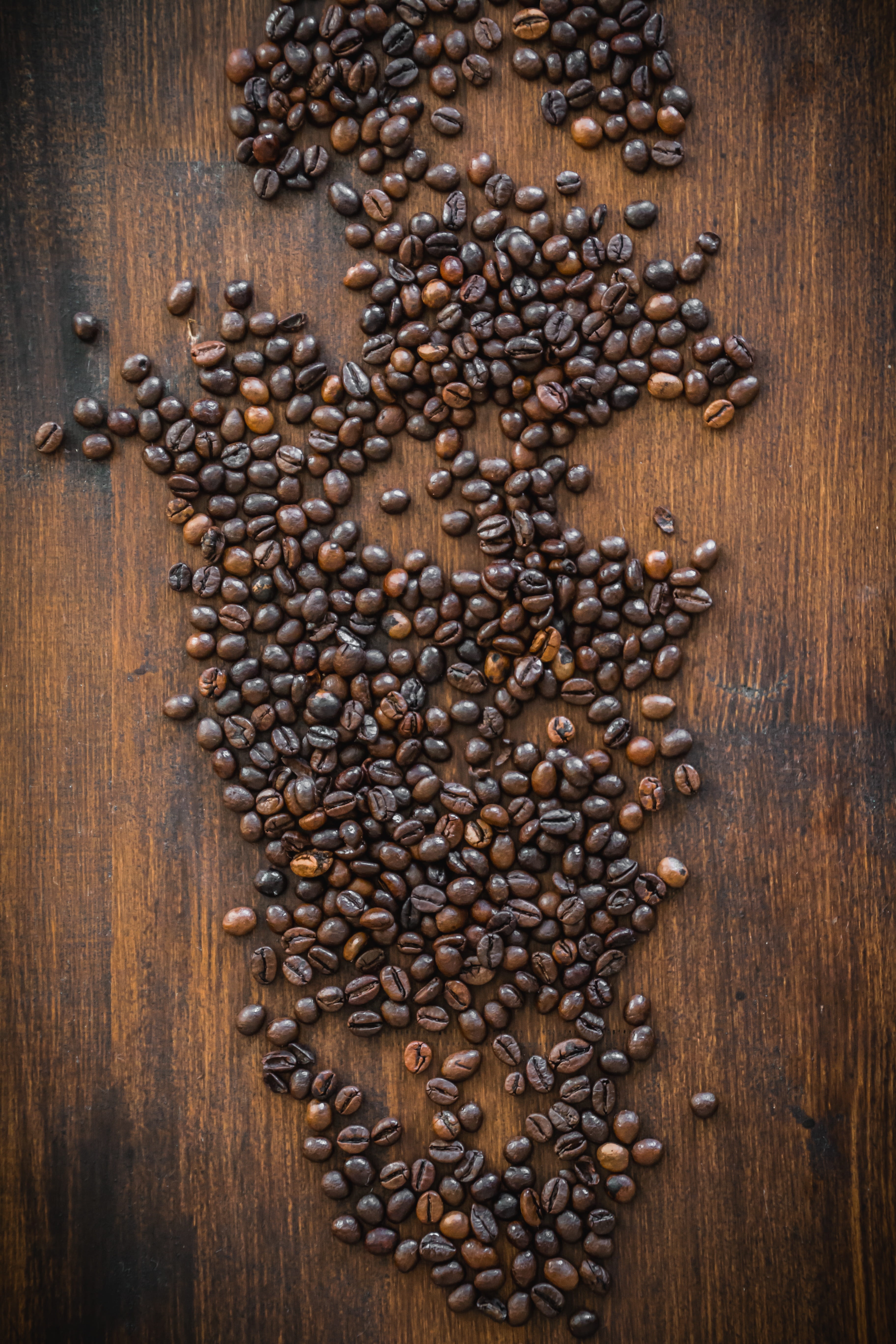 coffee - Drink, coffee Crop, Coffee Beans, close-up, food and drink, coffee roasting, green coffee, brown, black Color, non-alcoholic beverage, wood - Material, Phone HD Wallpaper
