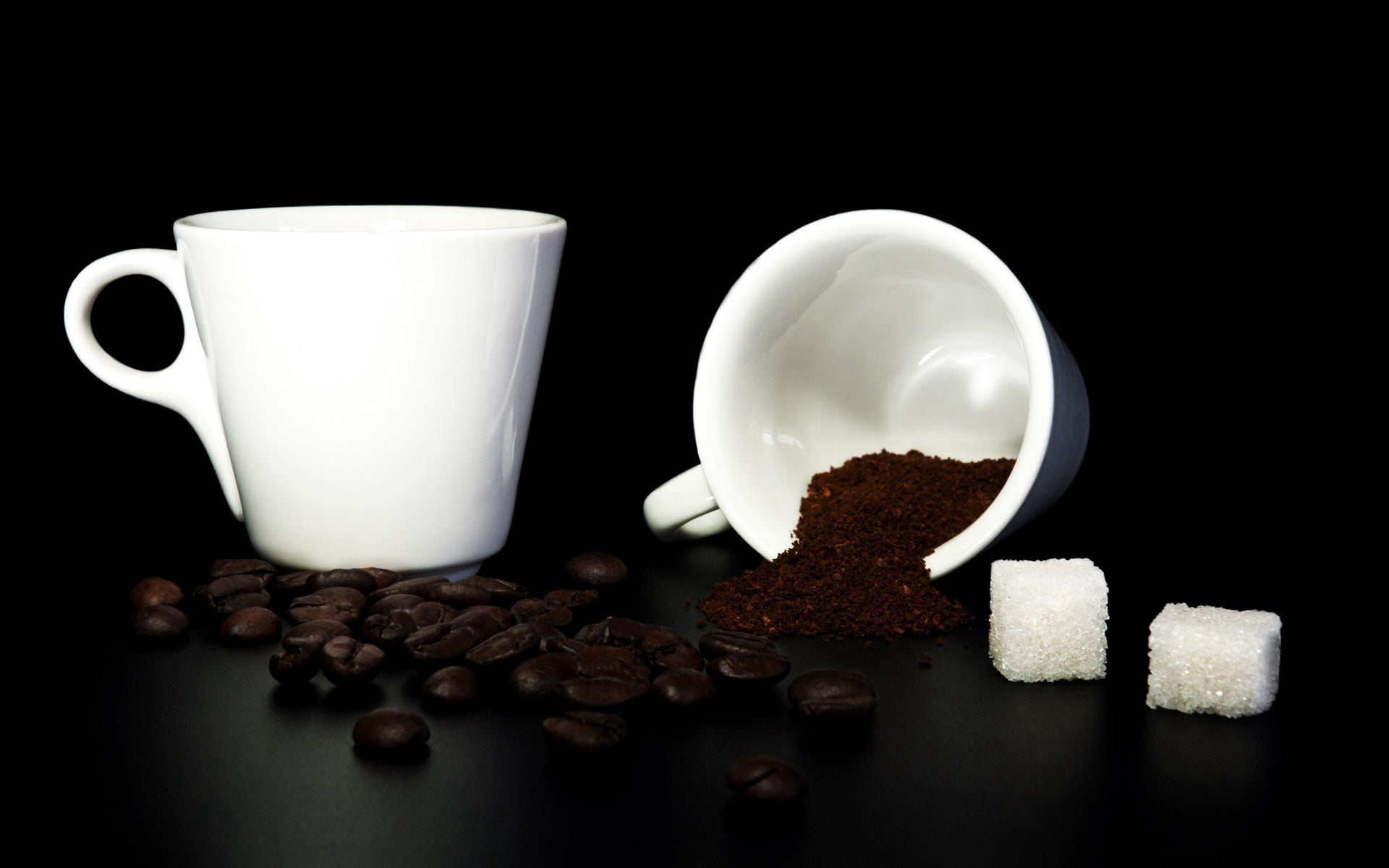 black Color, freshness, white color, crockery, black, close-up, black background, studio Shot, indoors, saucer, mug, latte, mocha, cafe, scented, gourmet, HD Wallpaper