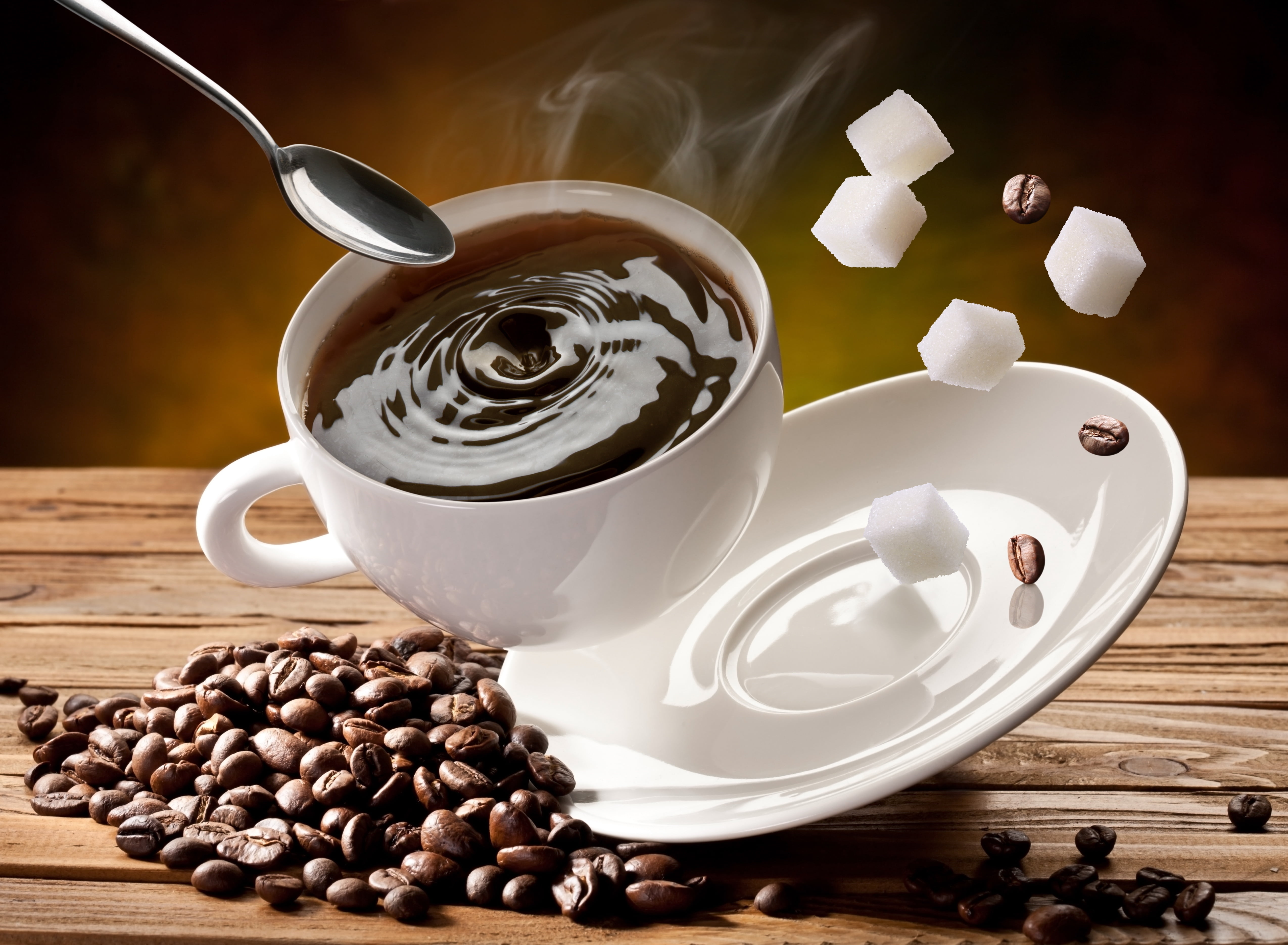 ceramic, hot drink, bean, coffee Cup, gourmet, heat - Temperature, saucer, crockery, still life, cup, freshness, roasted, wood - Material, mocha, espresso, HD Wallpaper