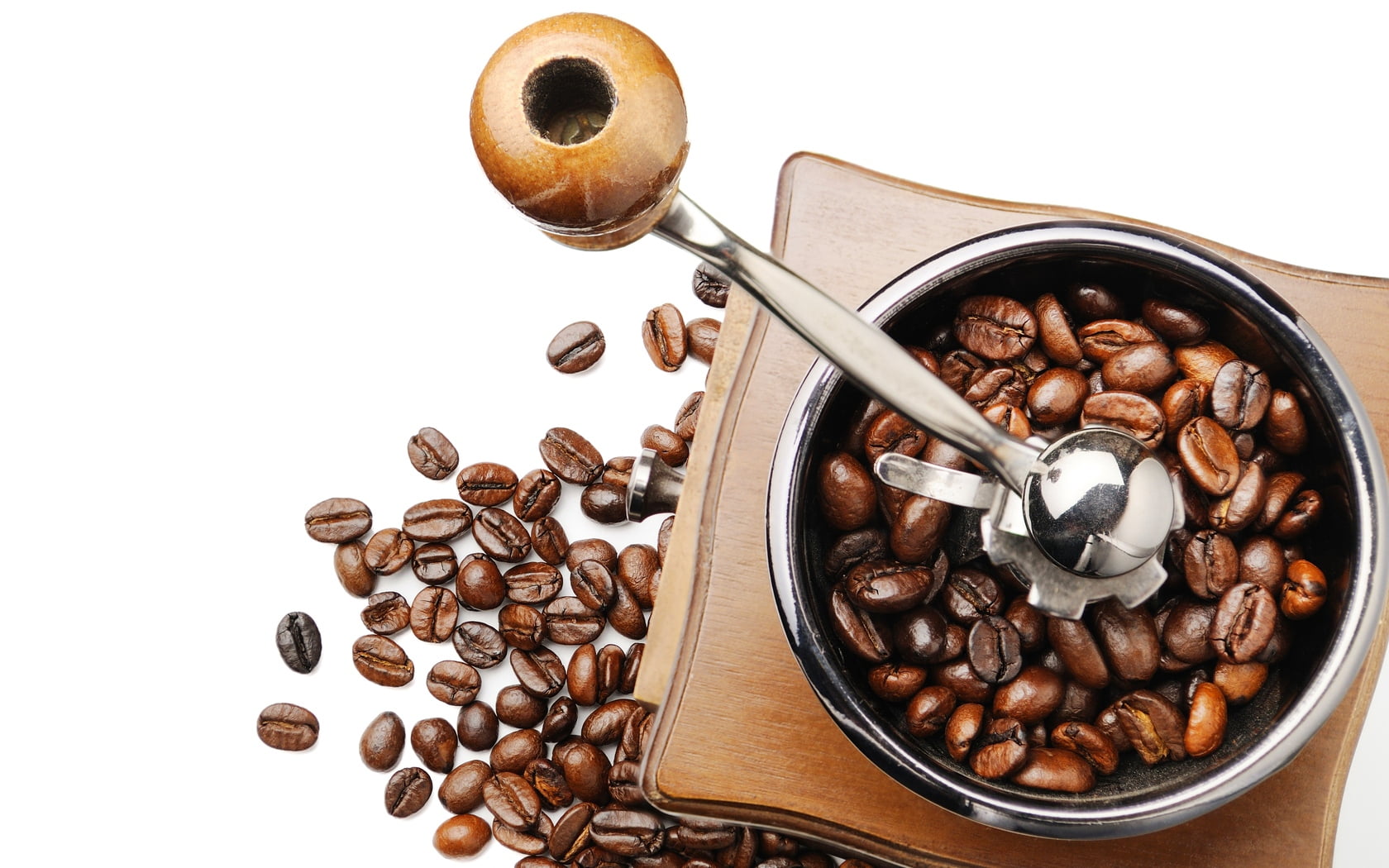 bean, wood - Material, gourmet, food and drink, cafe, cappuccino, coffee Bean, directly above, refreshment, grinder, silver, caffeine, bowl, scented, heat - Temperature, HD Wallpaper