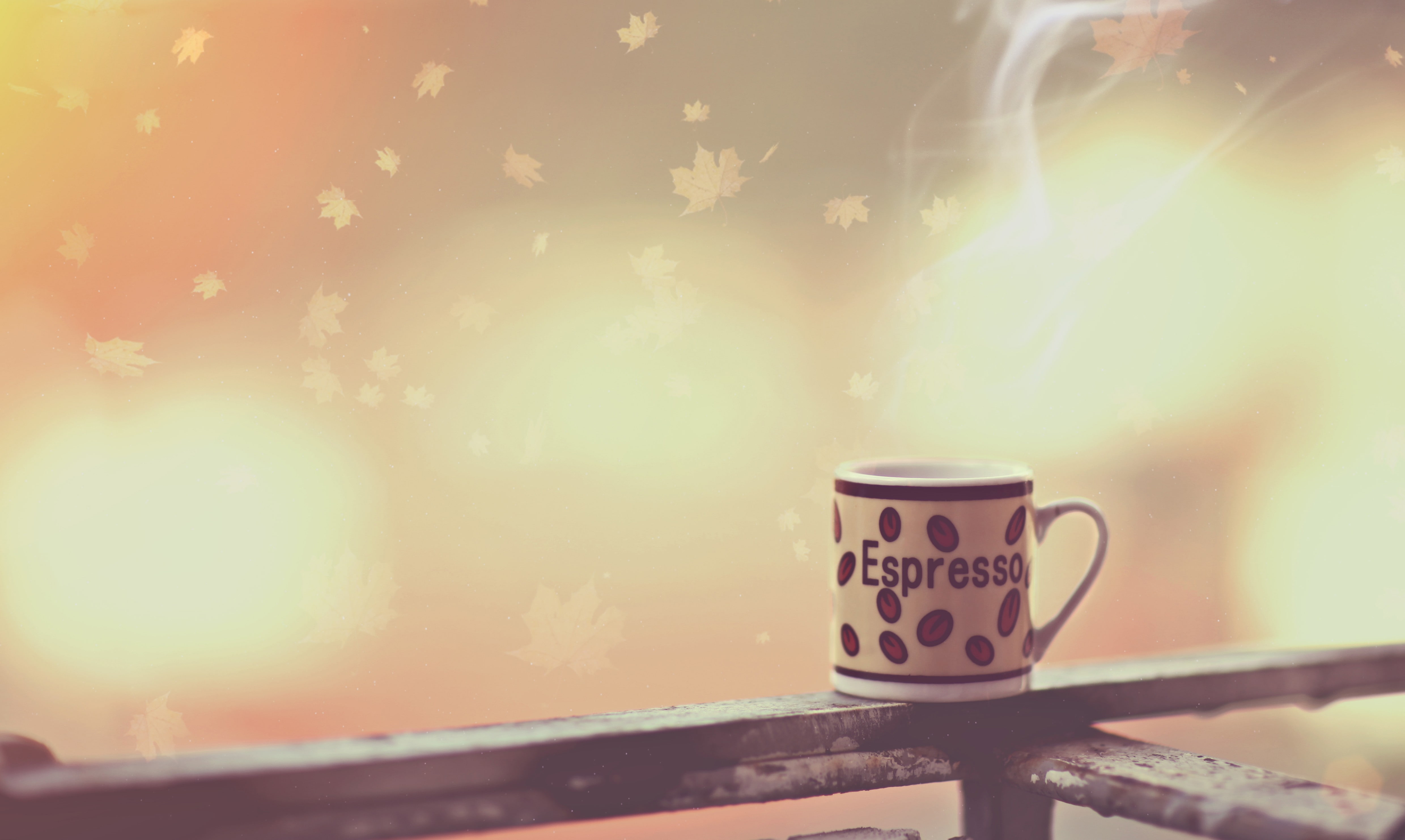 refreshment, tea cup, drink, 4K, coffee - drink, text, western script, coffee, no people, freshness, food and drink, day, outdoors, communication, lens flare, HD Wallpaper