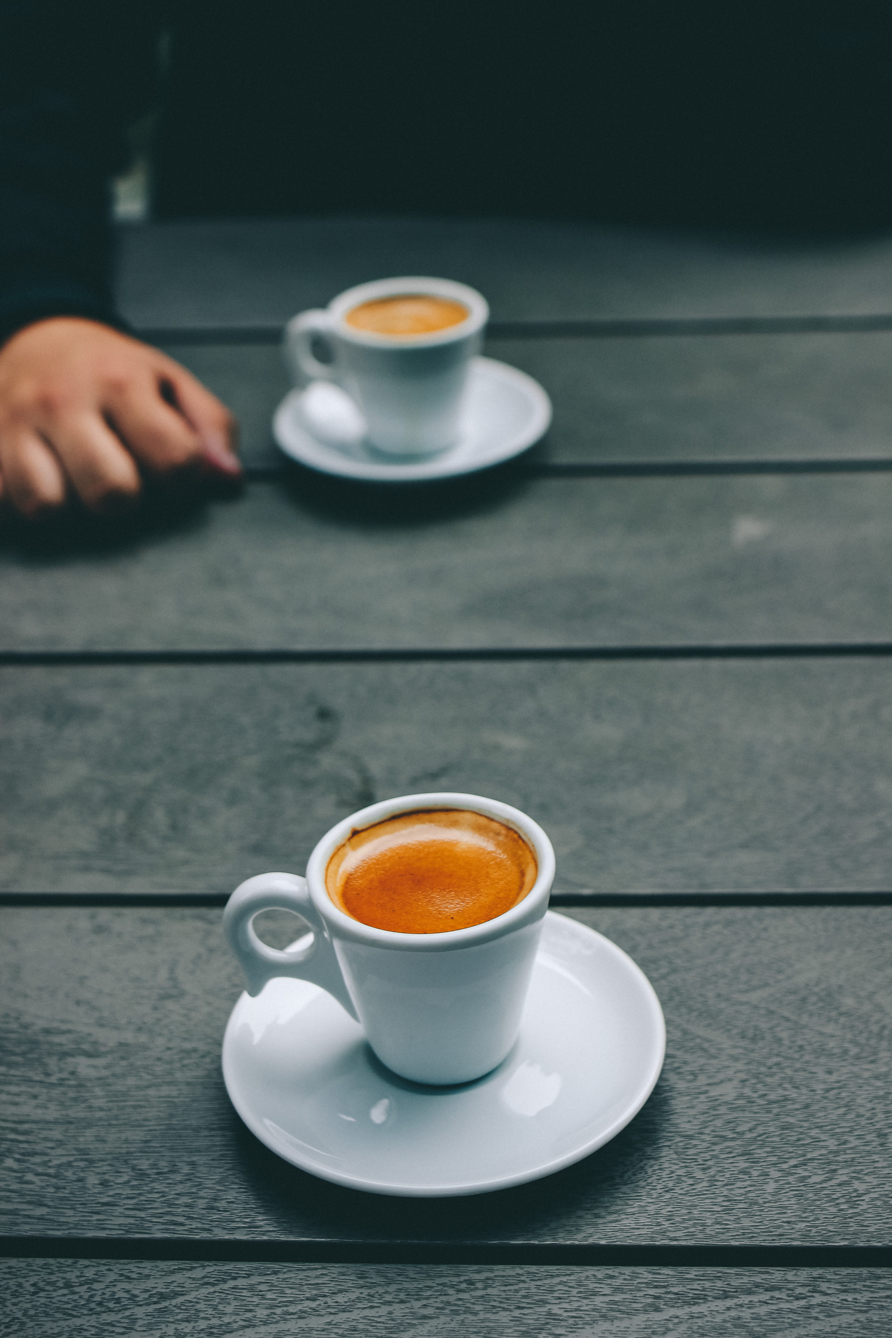 coffee, coffee - drink, outdoor, non-alcoholic beverage, human body part, coffee cup, 5K, hot drink, table, human hand, mug, kitchen utensil, saucer, tea cup, Phone HD Wallpaper