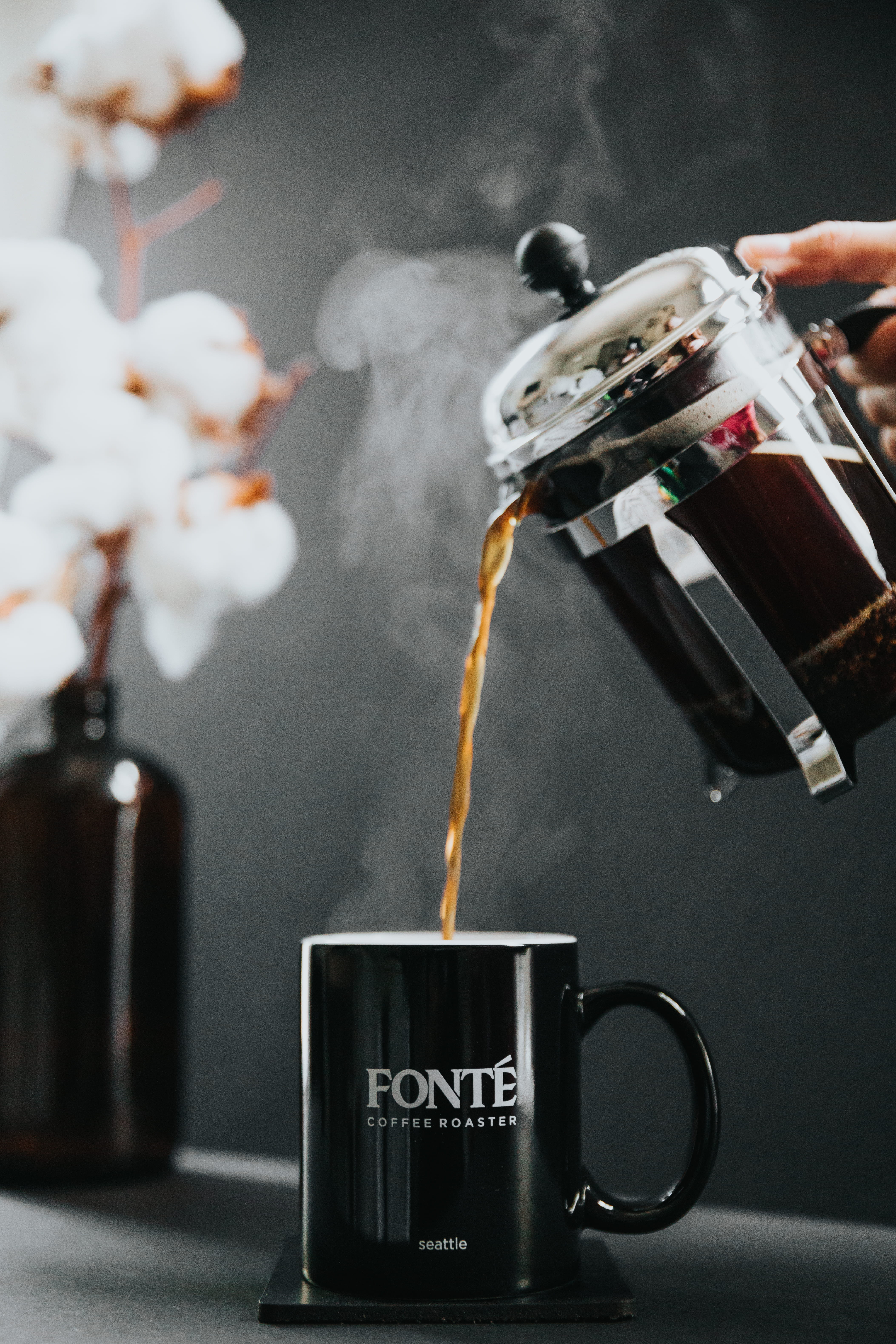 refreshment, 5K, fresh, mug, close-up, coffee shop, morning coffee, coffee roaster, indoors, coffee cup, drink, focus on foreground, heat - temperature, Phone HD Wallpaper